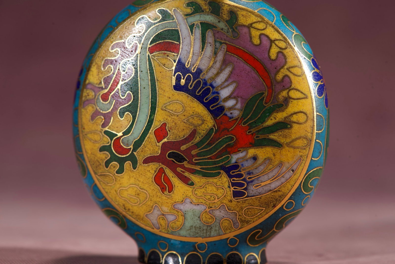 An Exquisite Cloisonne Dragon Pattern Phoenix Pattern Snuff Bottle - 6