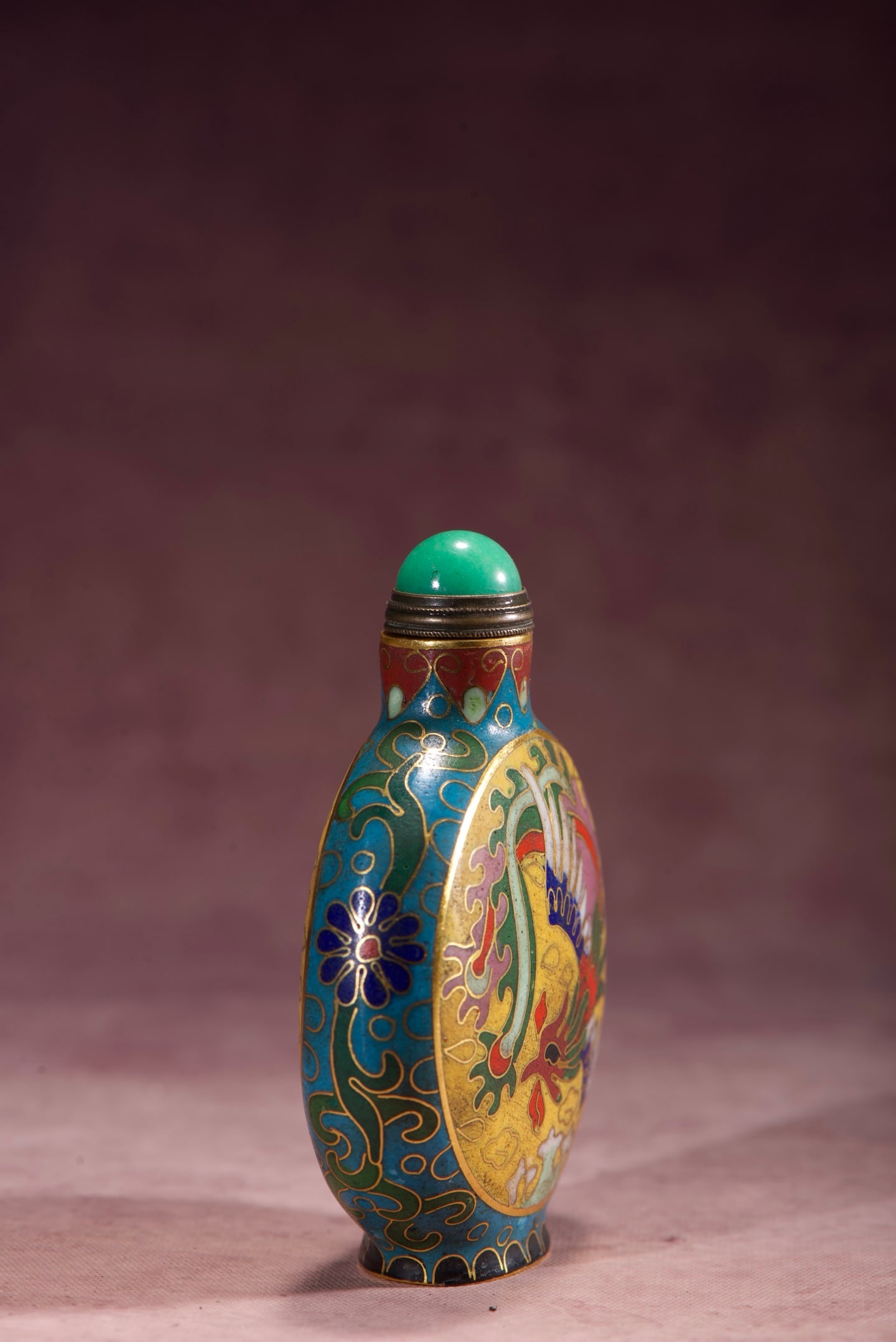 An Exquisite Cloisonne Dragon Pattern Phoenix Pattern Snuff Bottle - 7