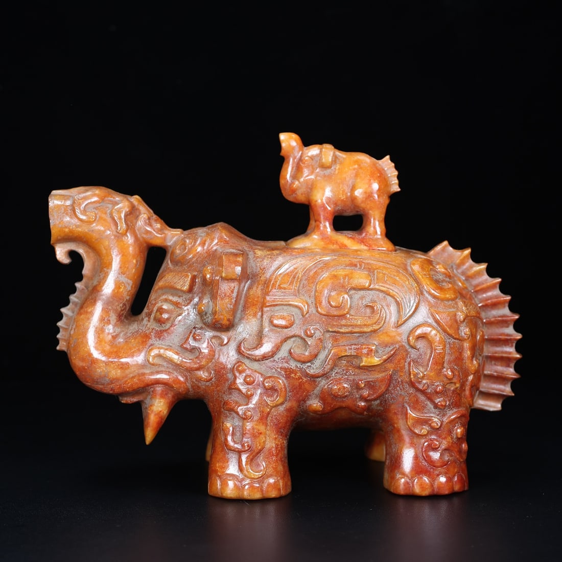 An Exquisite White Jade Elephant Ornament