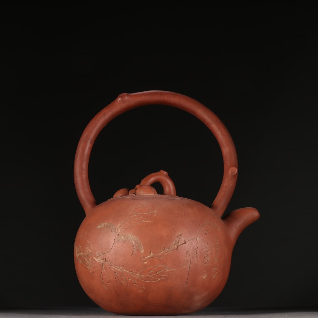 An Exquisite Purple Sands Peach Pattern Ewer,with poem (1 of 9)