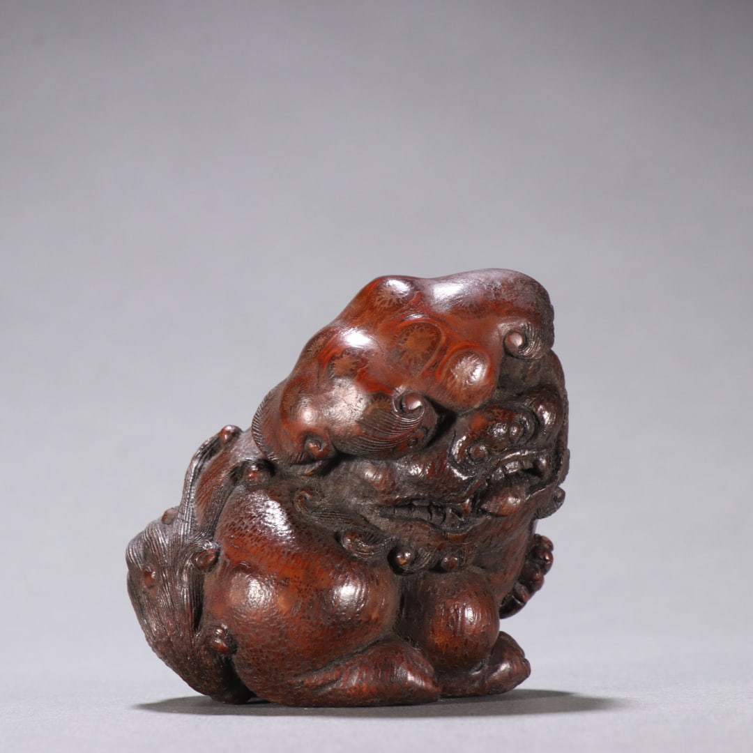 An Exquisite Bamboo Auspicious Animal Ornament