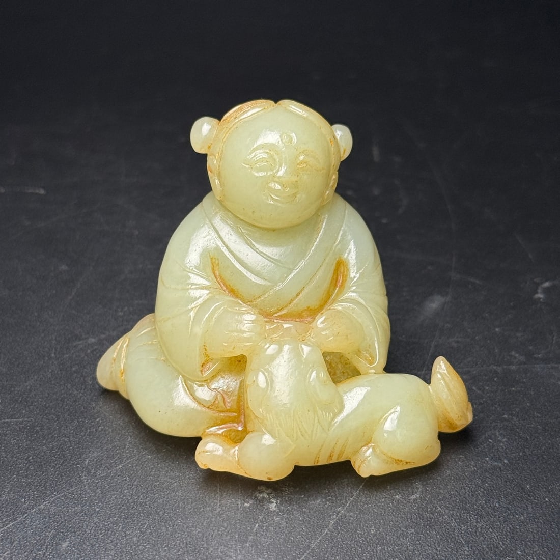 An Exquisite White Jade Figure Ornament: An Exquisite White Jade Figure Ornament,Qing Dynasty,China,Size:1.9inx2.4inx1.2in,Weight:84g,白玉人物摆件,中国清代