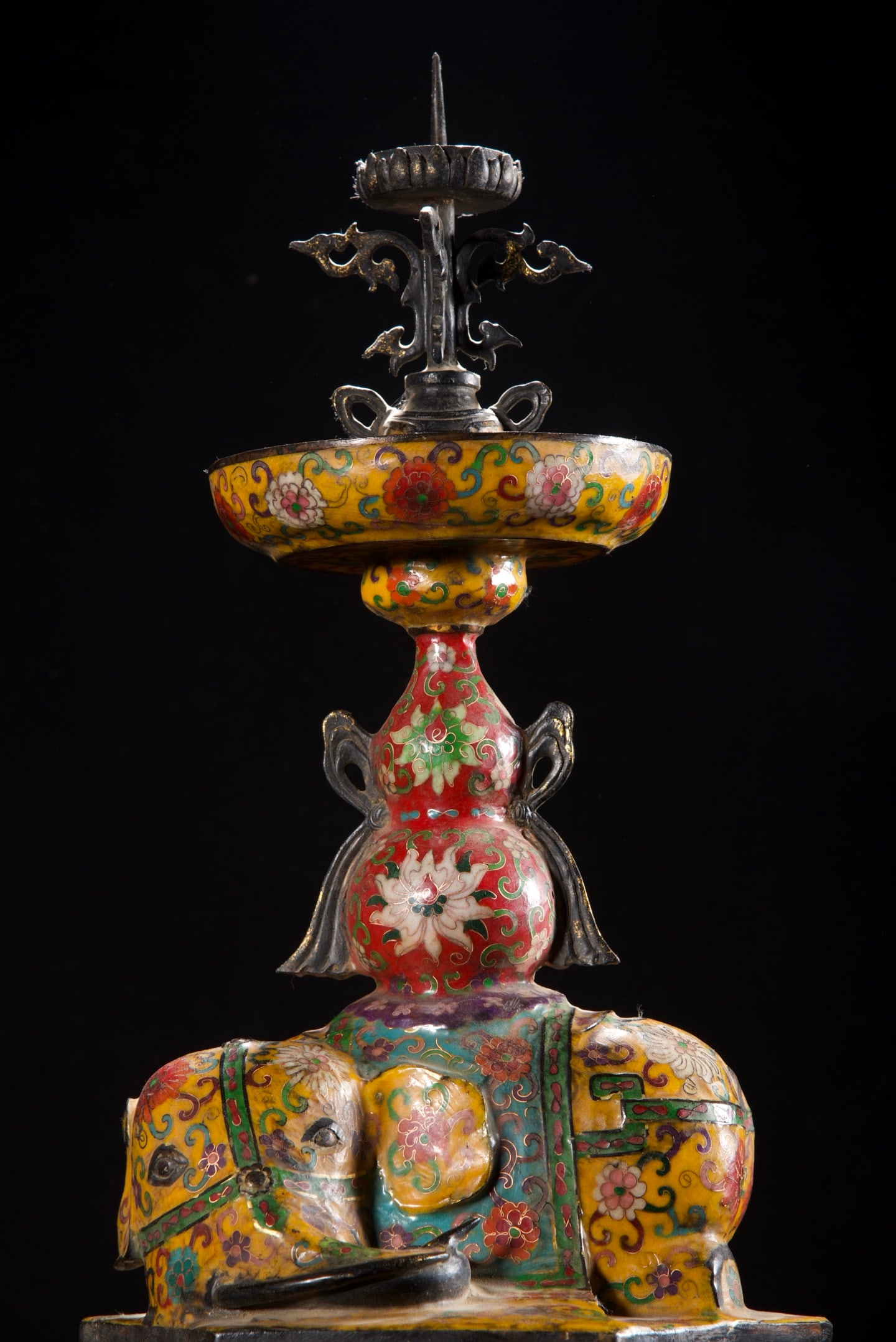 An Exquisite Cloisonne Lotus Pattern Candlestick - 2