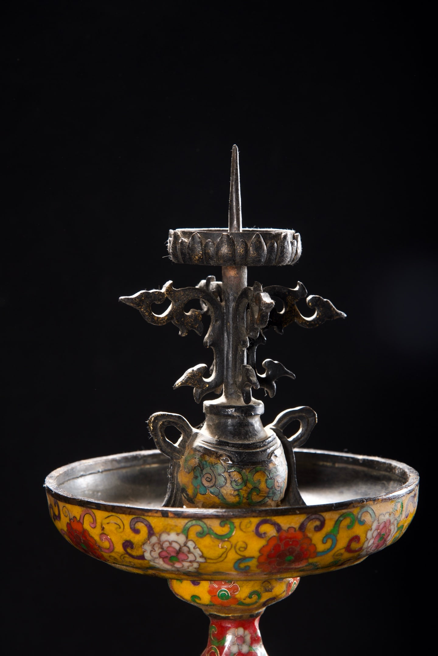 An Exquisite Cloisonne Lotus Pattern Candlestick - 3