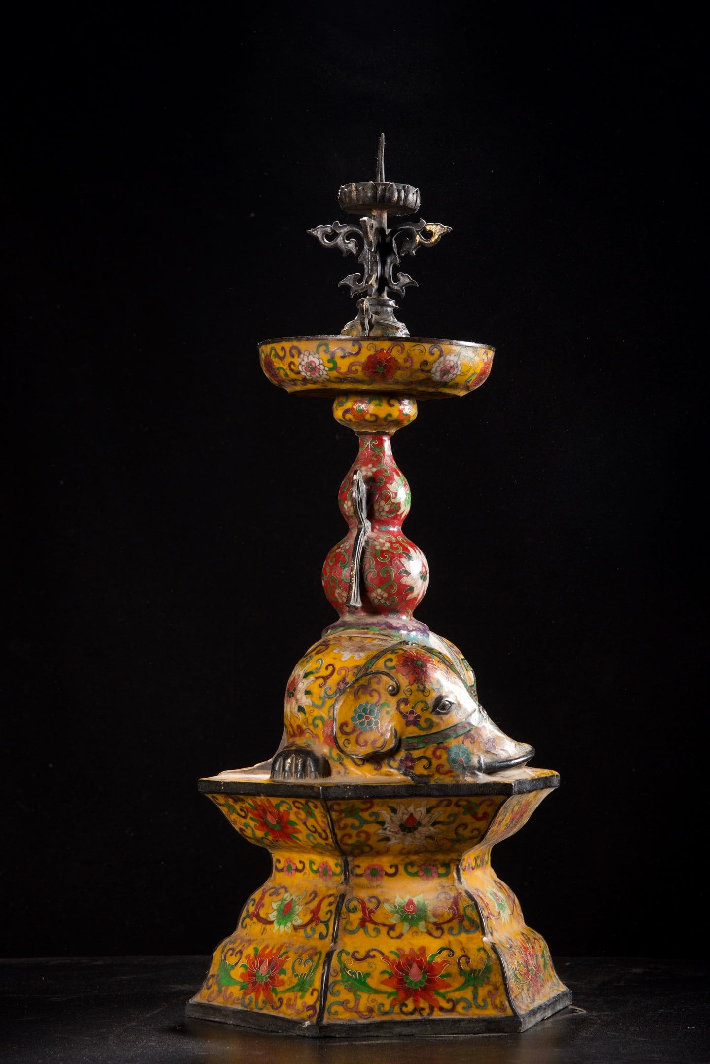 An Exquisite Cloisonne Lotus Pattern Candlestick - 6