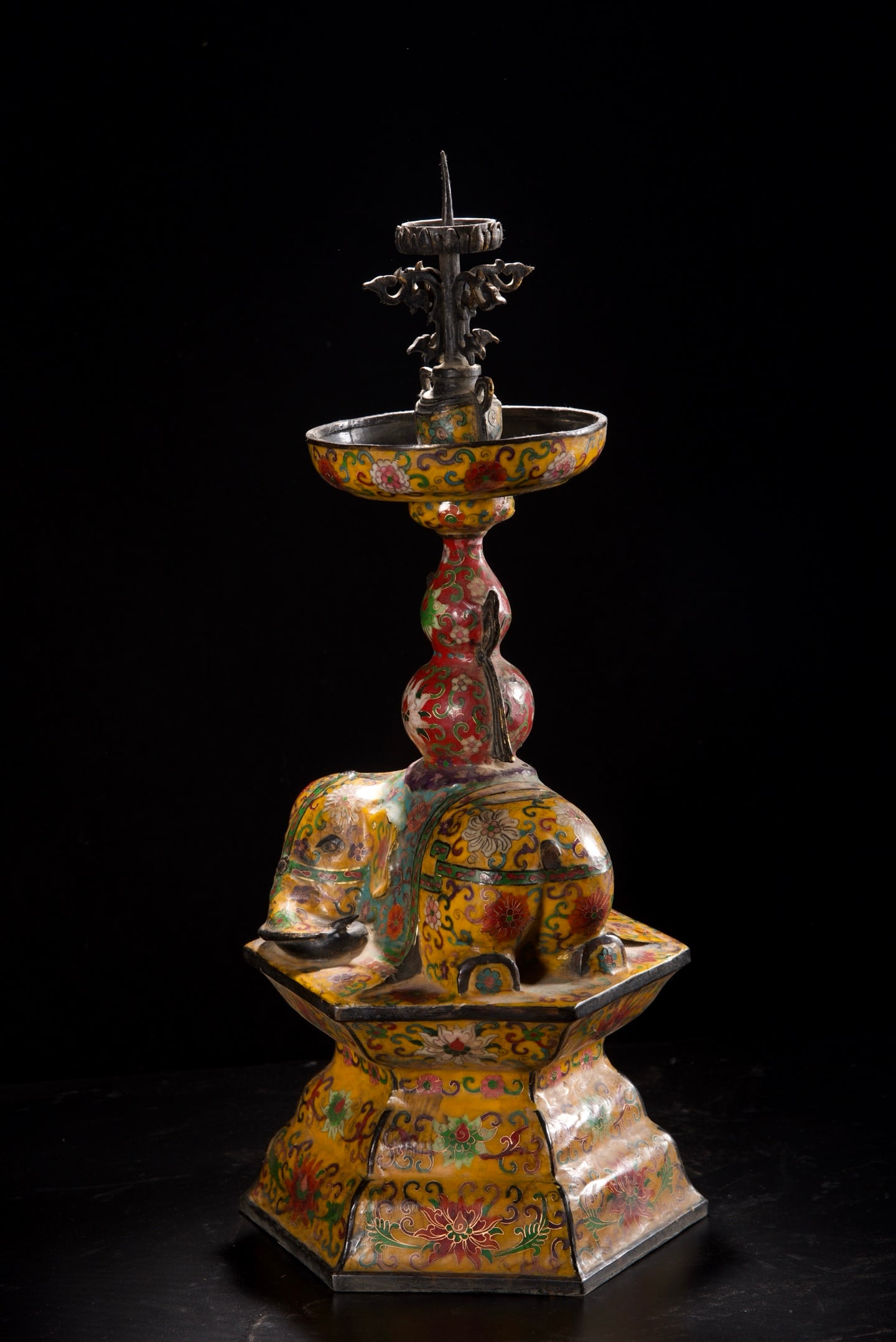 An Exquisite Cloisonne Lotus Pattern Candlestick - 8