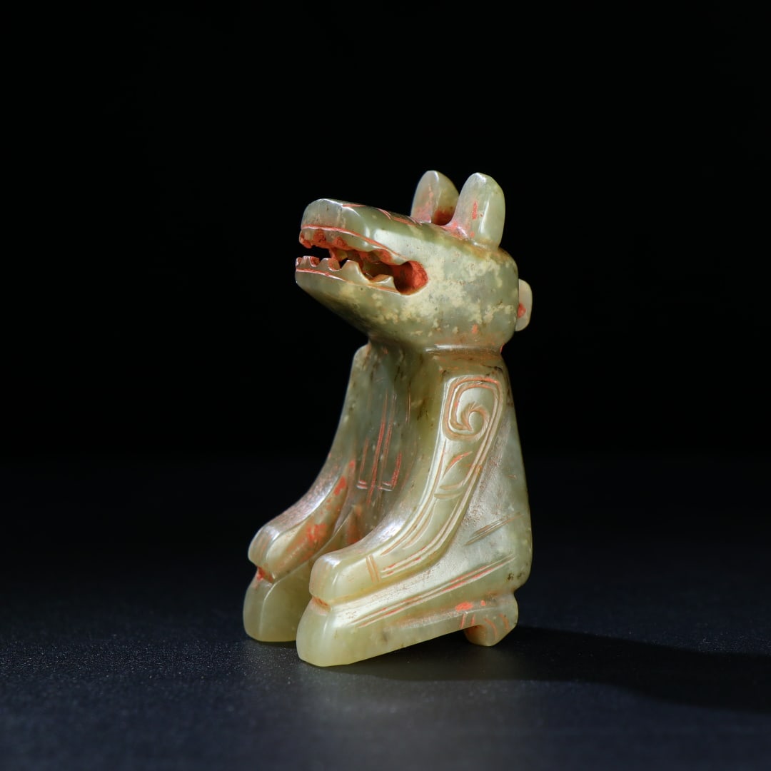 An Exquisite White Jade Figure Ornament: An Exquisite White Jade Figure Ornament,Shang and Zhou Dynasties of