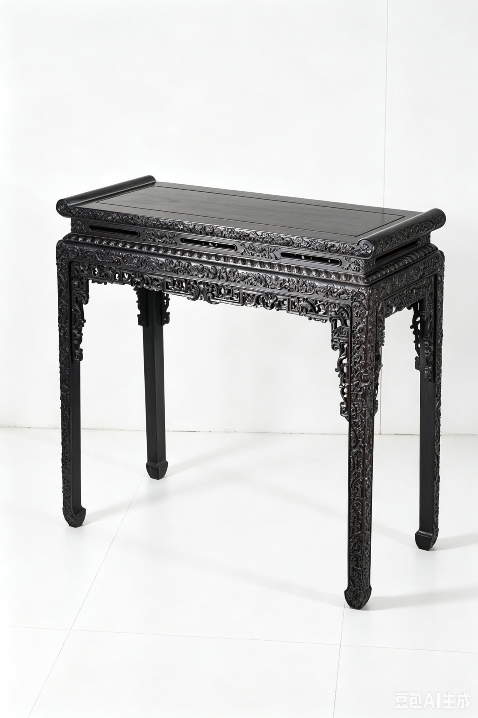 An Exquisite Zitanwood Lotus Pattern Long Table (1 of 9)