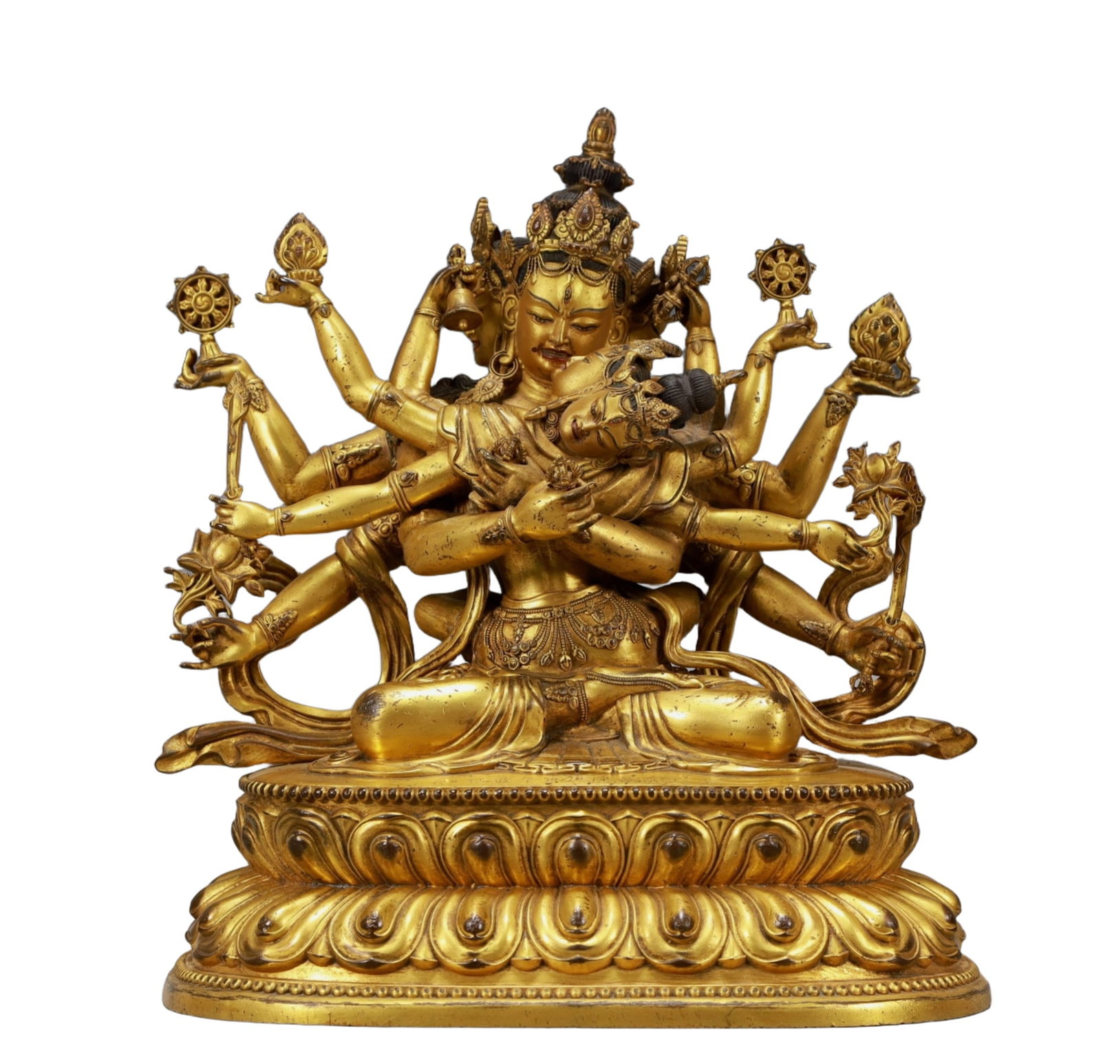 A Solemn Gilt Bronze Statue of Manjuvajra