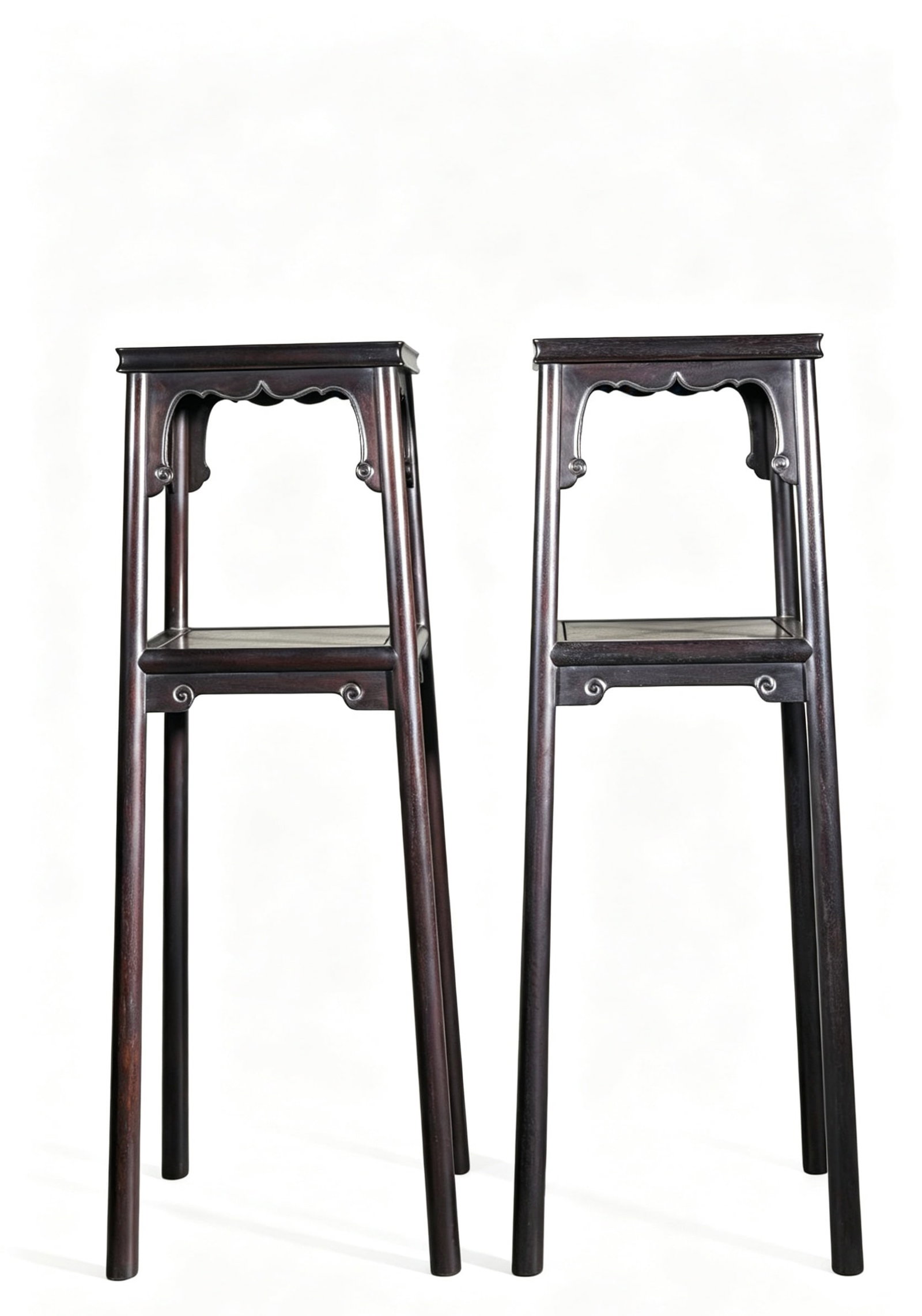 A Pair of Exquisite Zitanwood Flower Stands
