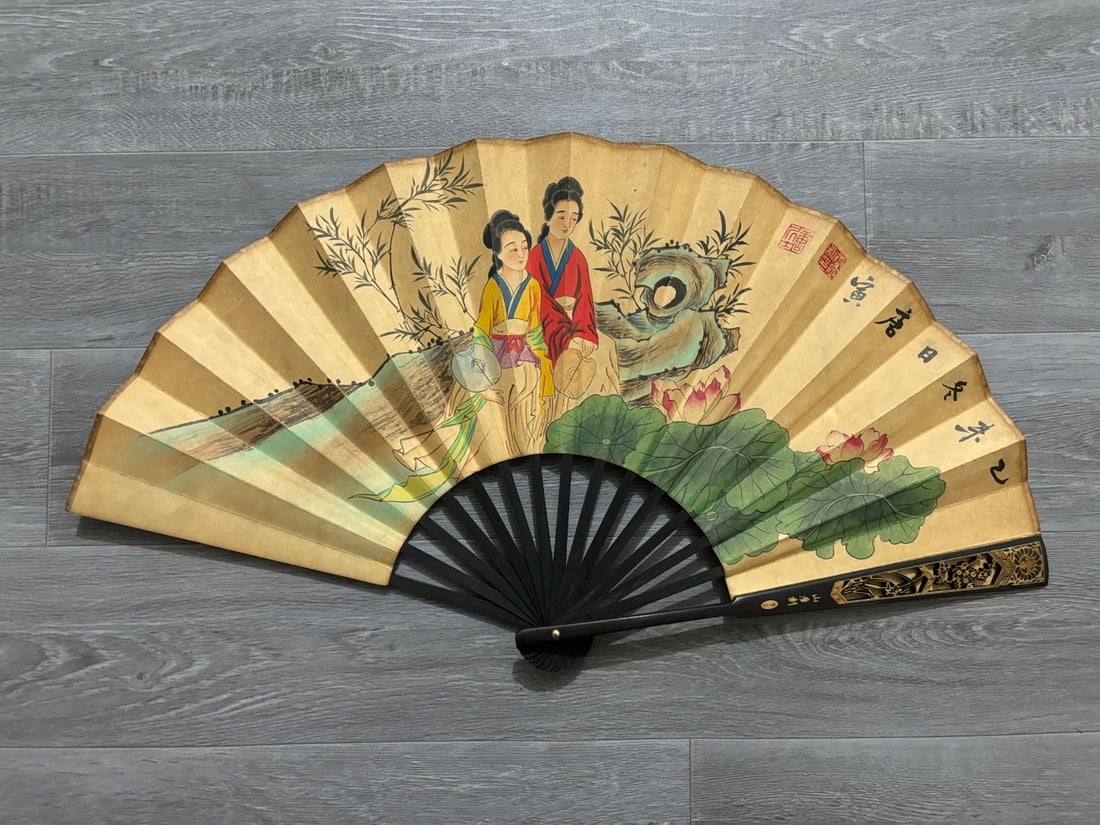 A Chinese Ink Painting Fan with Character and Story Motif: A Chinese Ink Painting Fan with Character and Story Motif,Tang