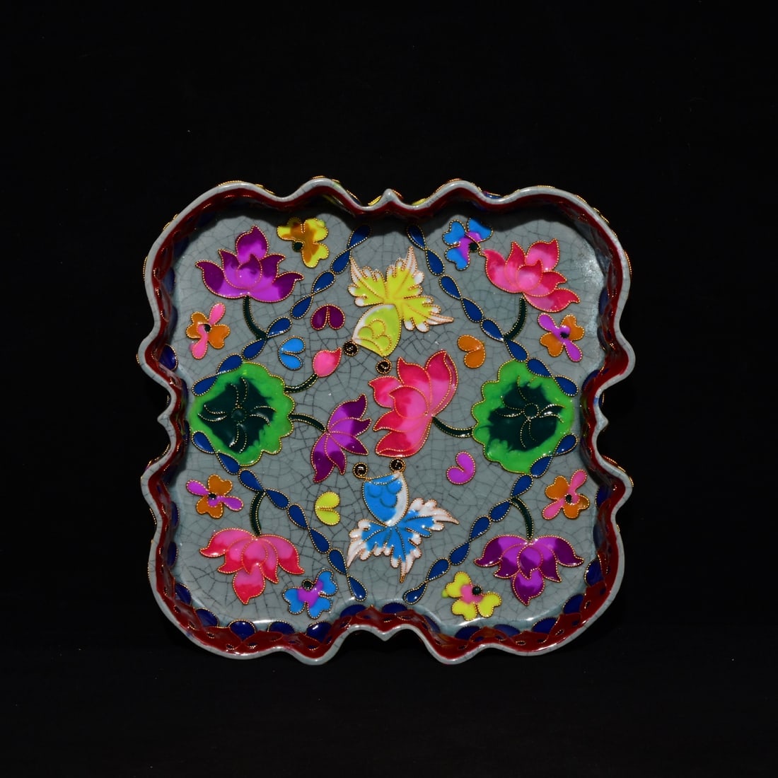 An Exquisite Ru yao Enamel Flower Pattern Fish Pattern Brush Washer, (1 of 9)