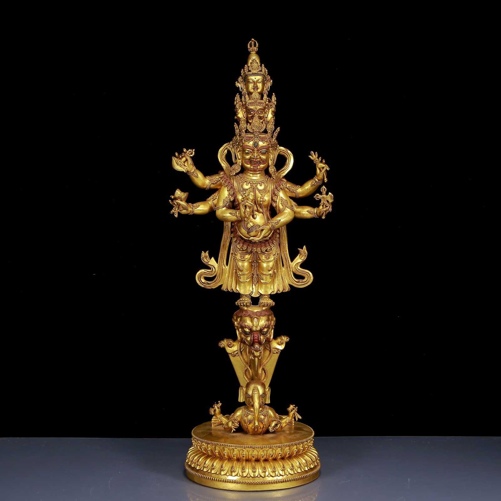 A Solemn Gilt Bronze Statue of Vajra: A Solemn Gilt Bronze Statue of Vajra,Ming Dynasty,China,Yongle Six-character