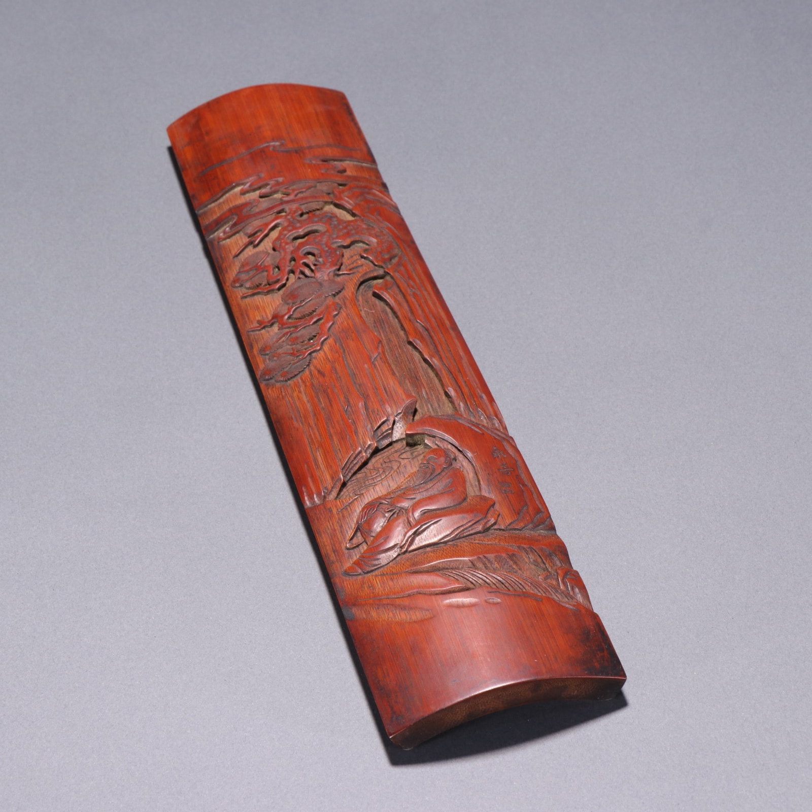 An Exquisite Bamboo Character and Story Pattern Wrist Rest: An Exquisite Bamboo Character and Story Pattern Wrist Rest,Qing Dynasty,China,With