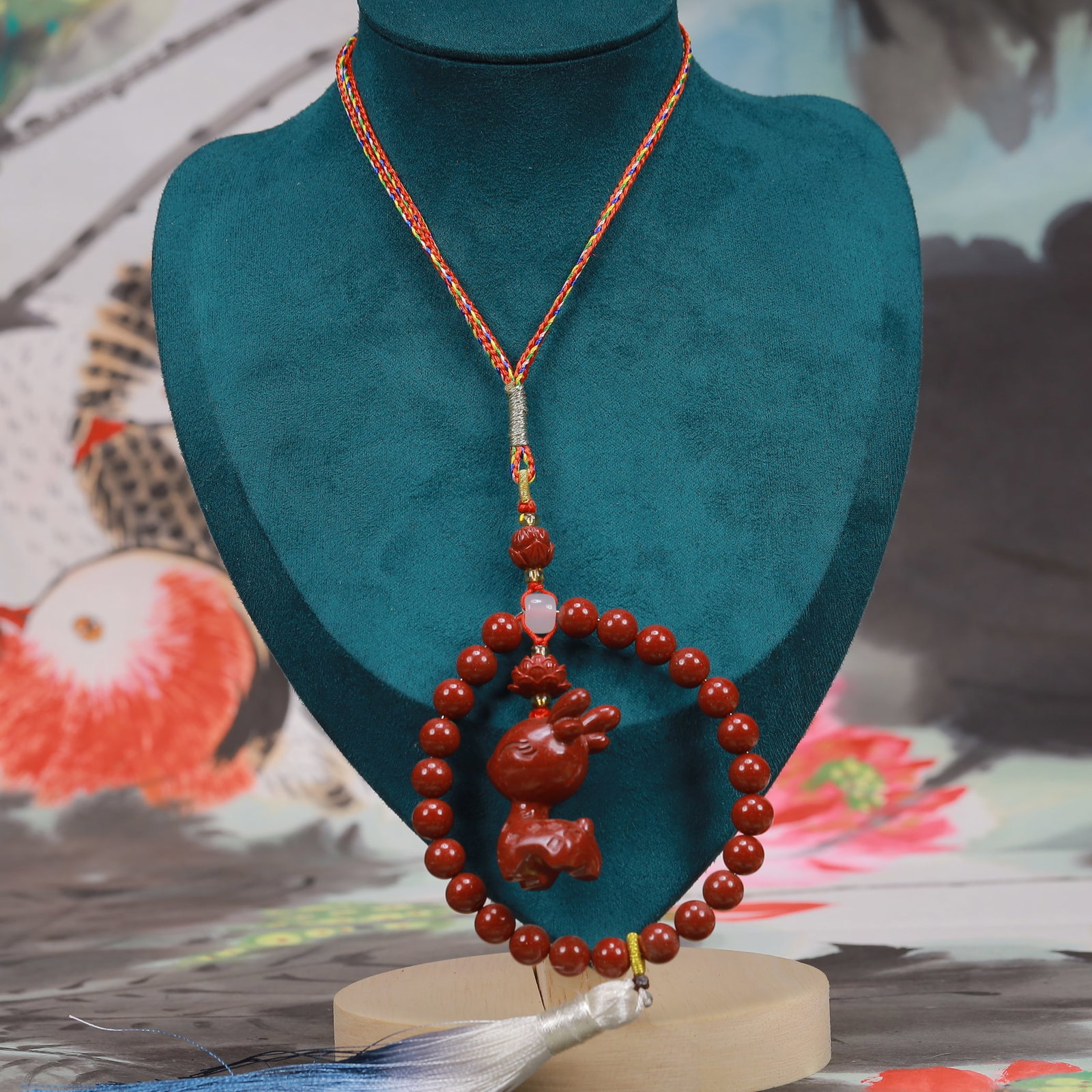 An Exquisite Cinnabar Deer Pattern Pendant - 4