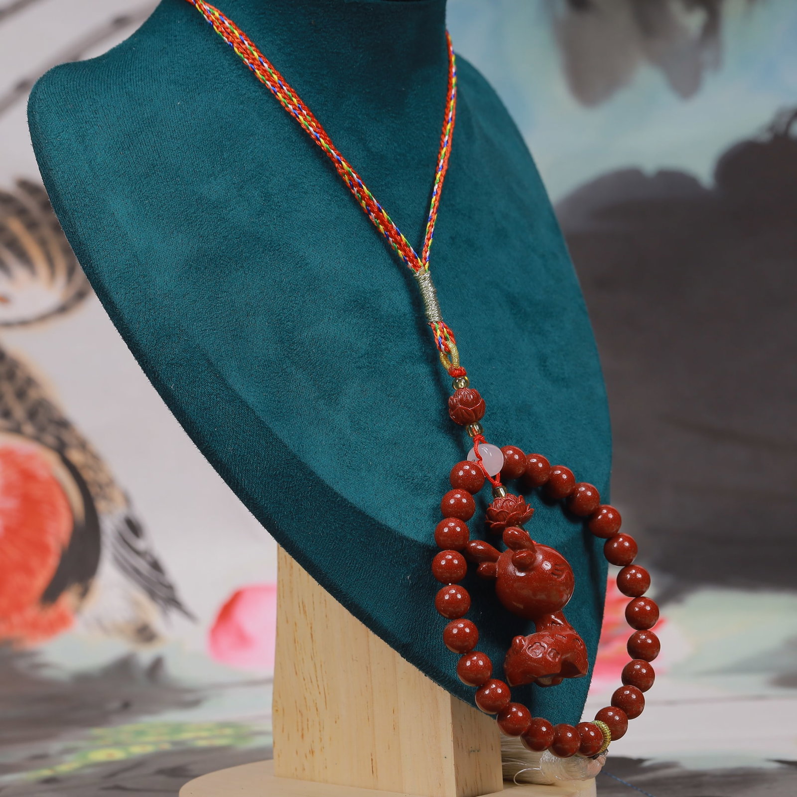 An Exquisite Cinnabar Deer Pattern Pendant - 7