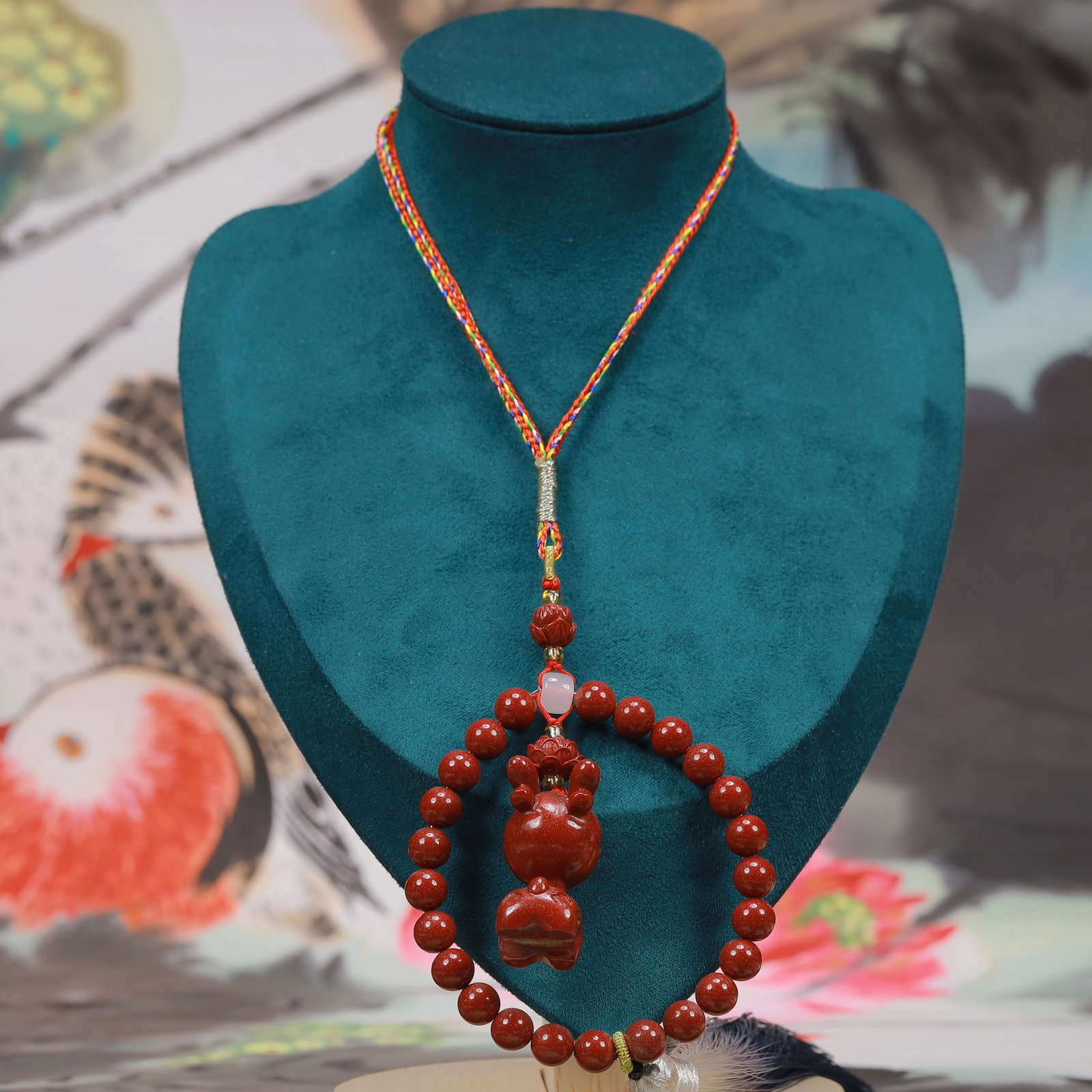 An Exquisite Cinnabar Deer Pattern Pendant - 8
