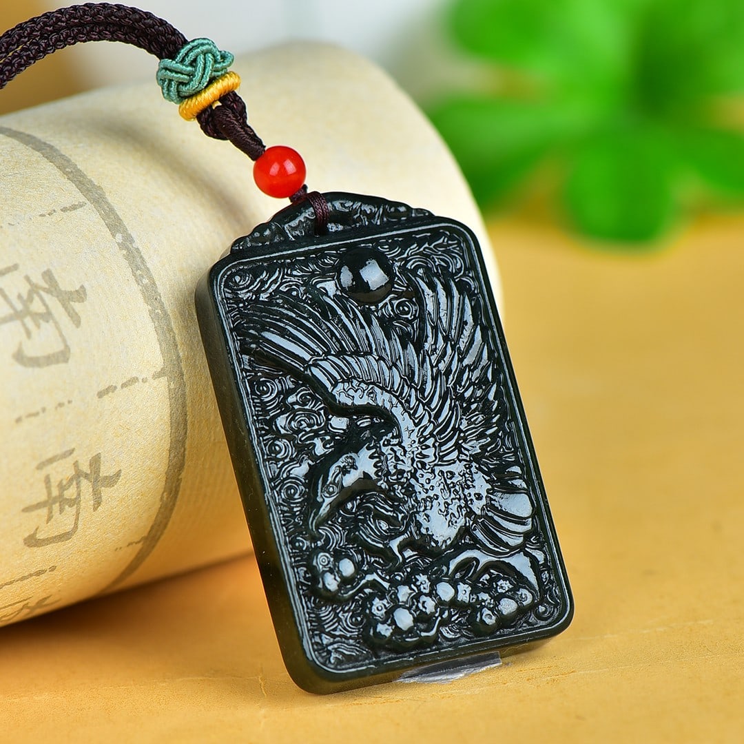 An Exquisite Sapphire Auspicious Cloud and Eagle Pattern Pendant - 2