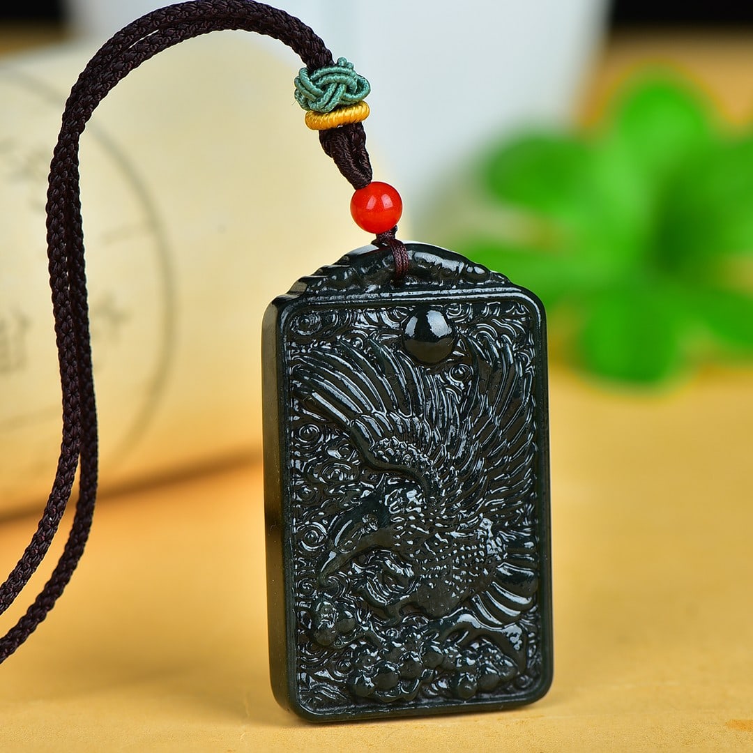 An Exquisite Sapphire Auspicious Cloud and Eagle Pattern Pendant - 3