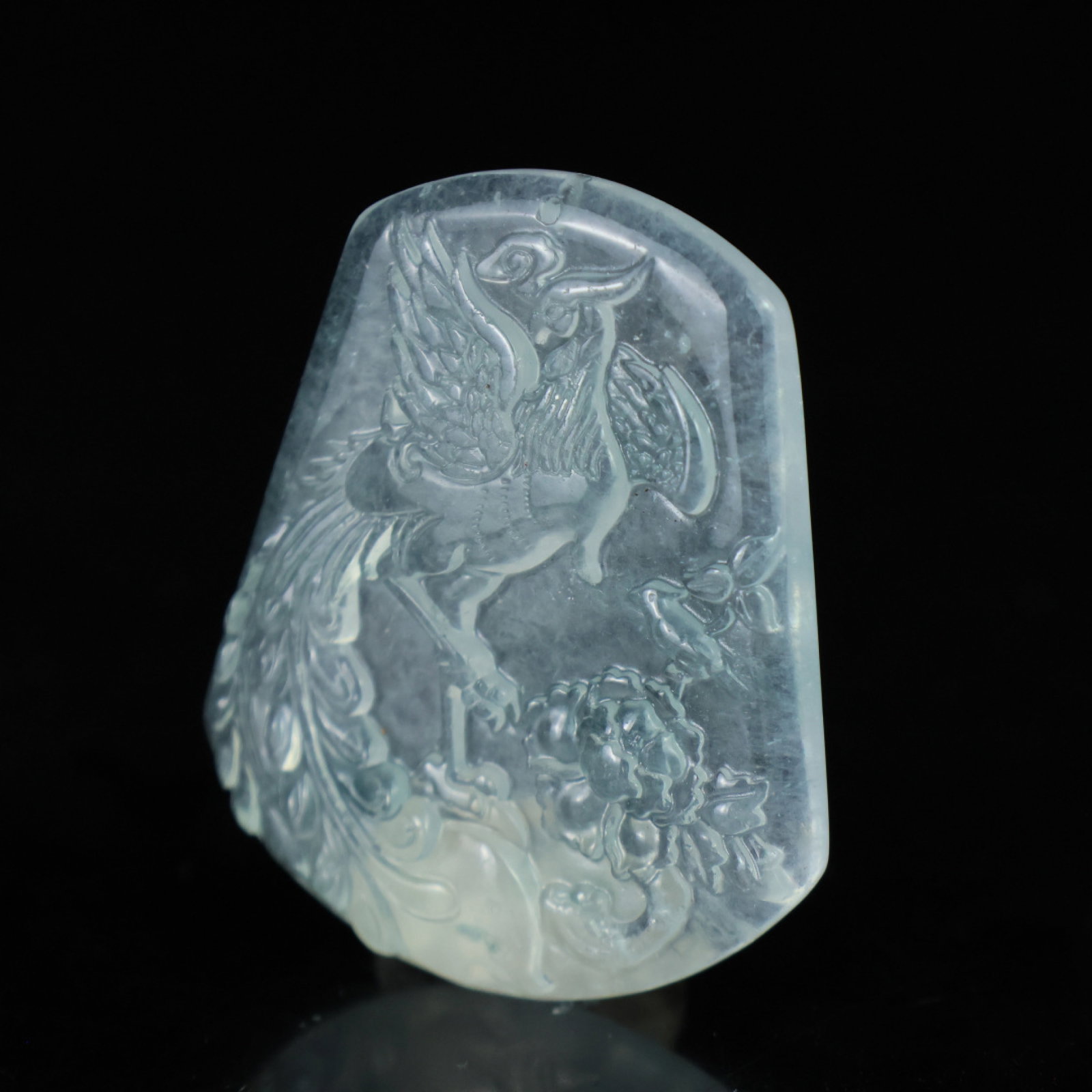 An Exquisite Jadeite Phoenix Pattern Pendant - 4