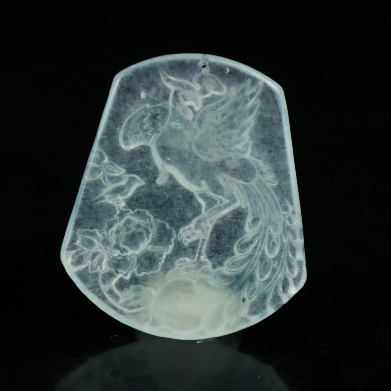 An Exquisite Jadeite Phoenix Pattern Pendant - 5