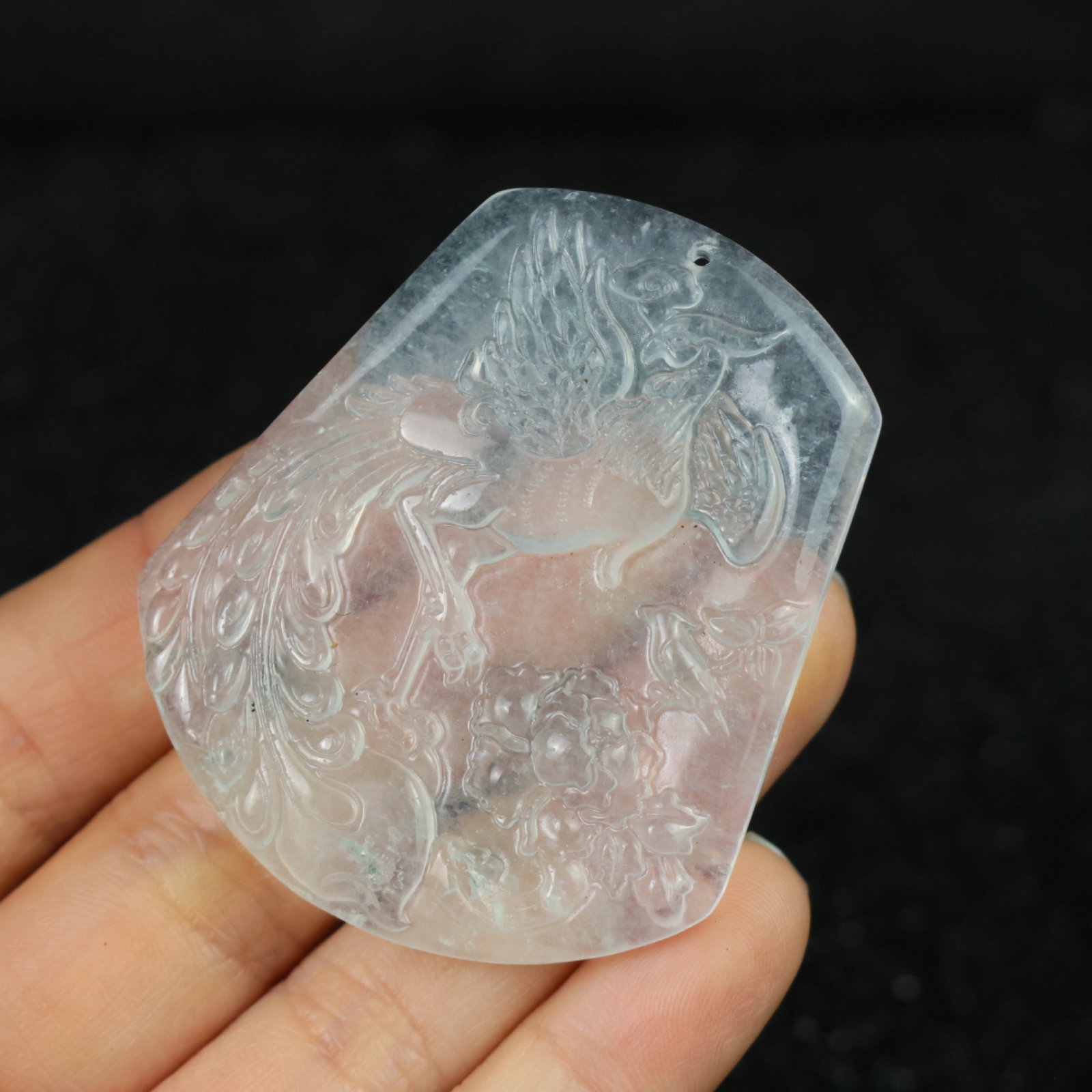 An Exquisite Jadeite Phoenix Pattern Pendant - 9