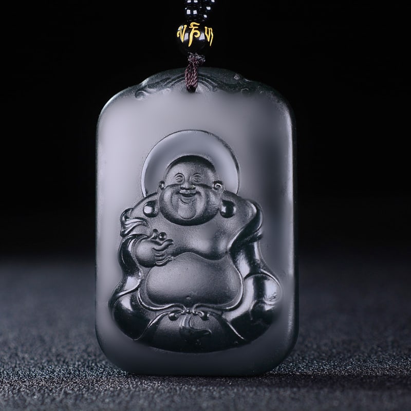 An Exquisite Sapphire Maitreya Buddha Pattern Pendant: An Exquisite Sapphire Maitreya Buddha Pattern Pendant,Size:40mmx60mm 寓意:容忍宽容的态度 慈悲为怀的心态