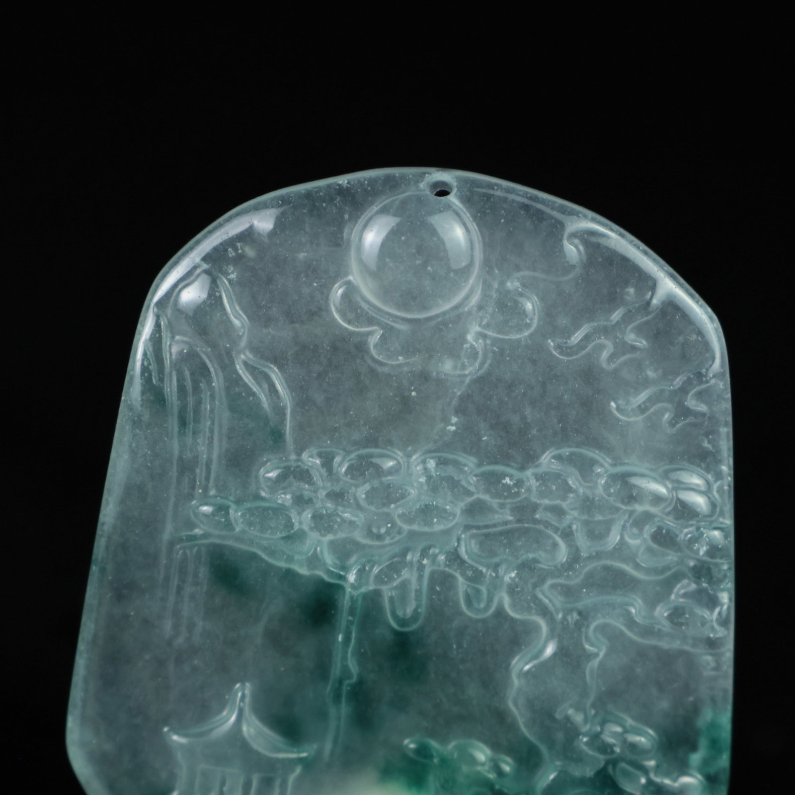 An Exquisite Jadeite Landscape Pattern Pendant - 2