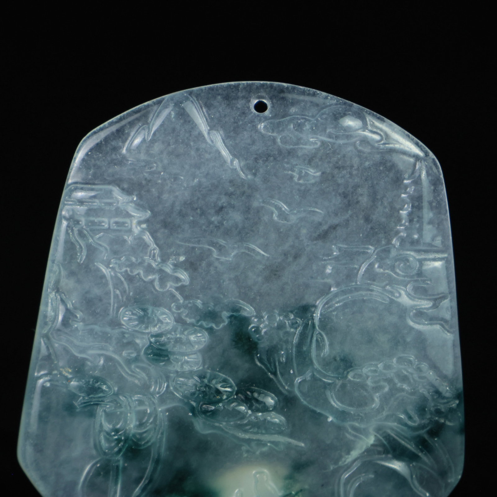 An Exquisite Jadeite Landscape Pattern Pendant - 2