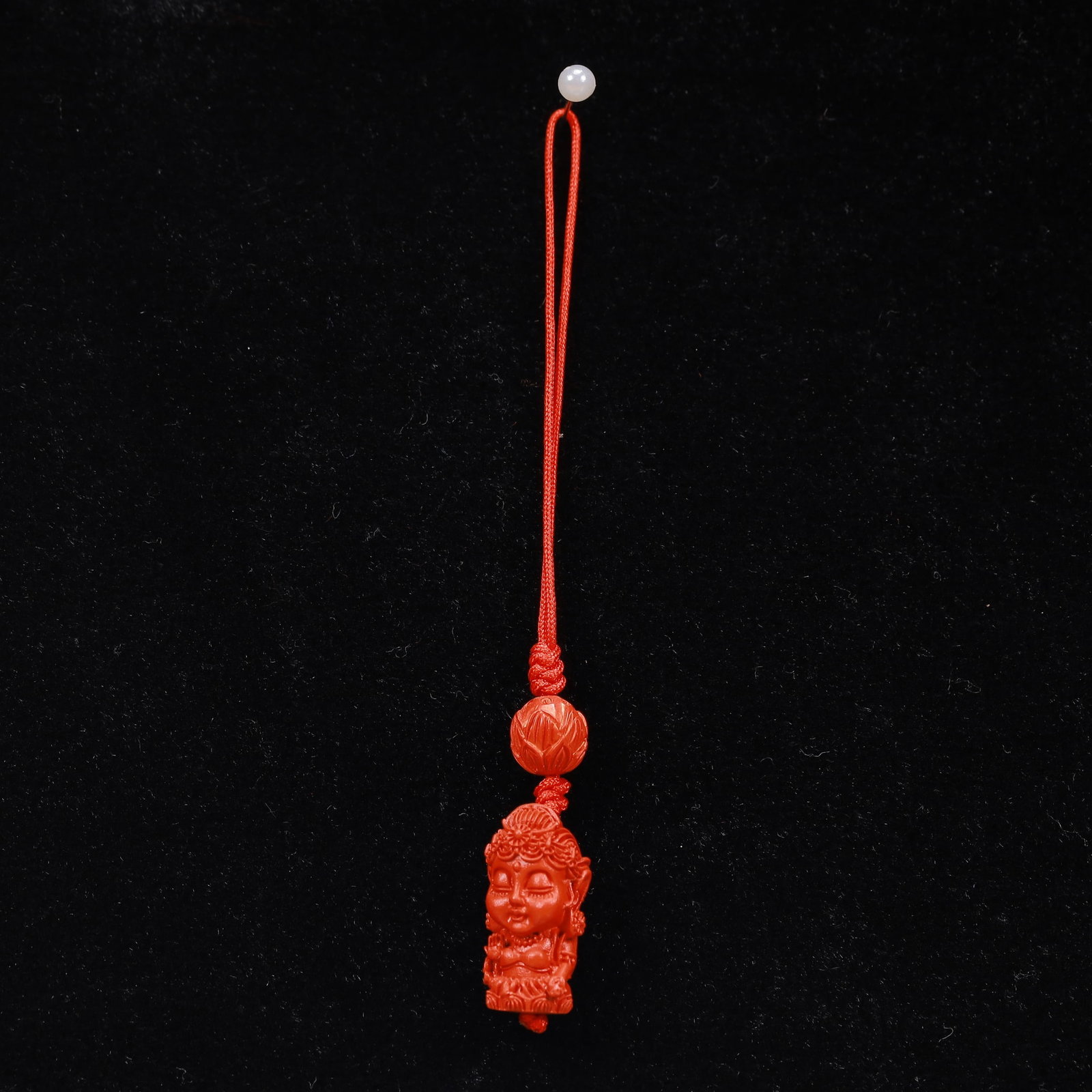 An Exquisite Cinnabar Figure Pattern Pendant: An Exquisite Cinnabar Figure Pattern Pendant,Size:0.4inx1.2in,Weight:5g 朱砂人物纹挂件