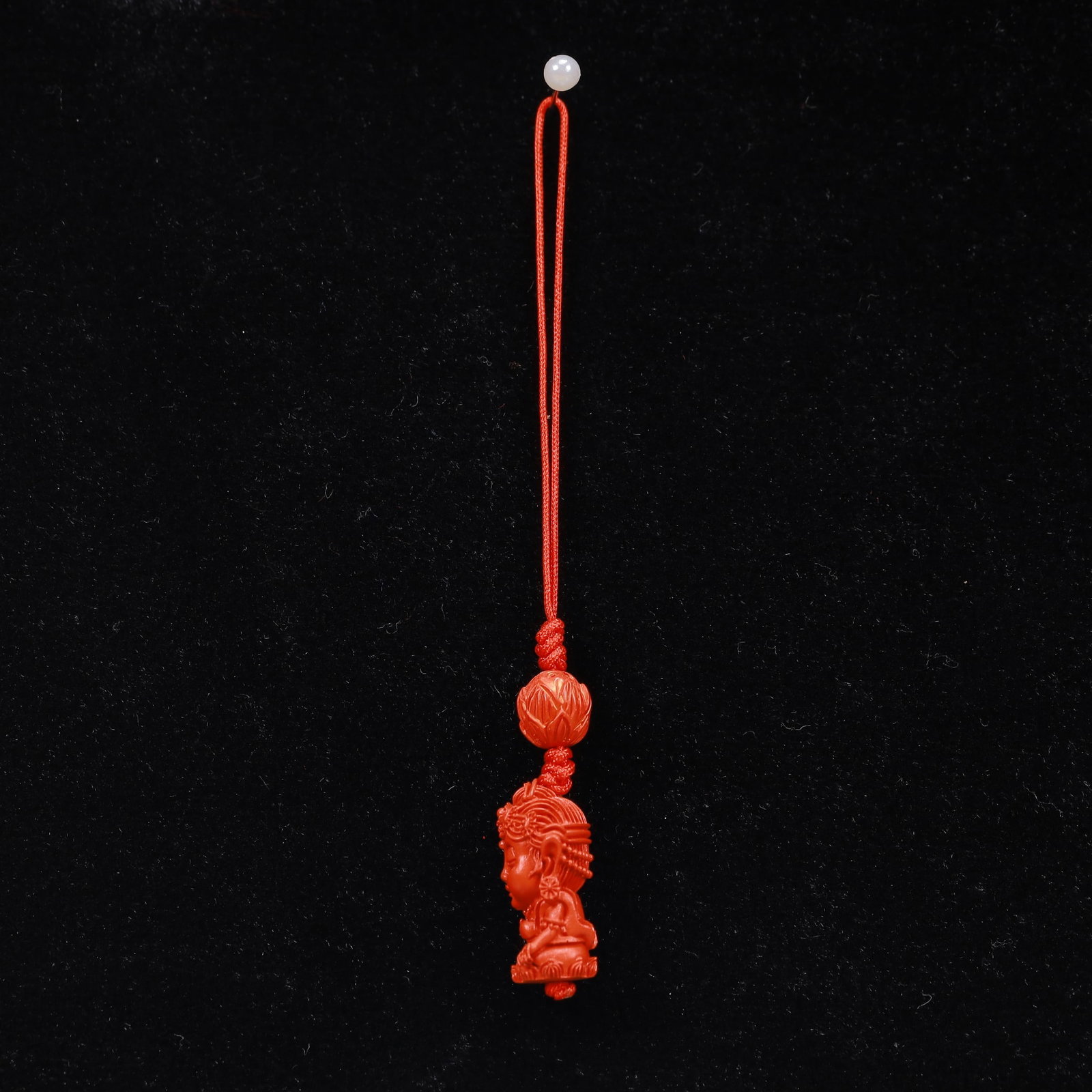 An Exquisite Cinnabar Figure Pattern Pendant - 3
