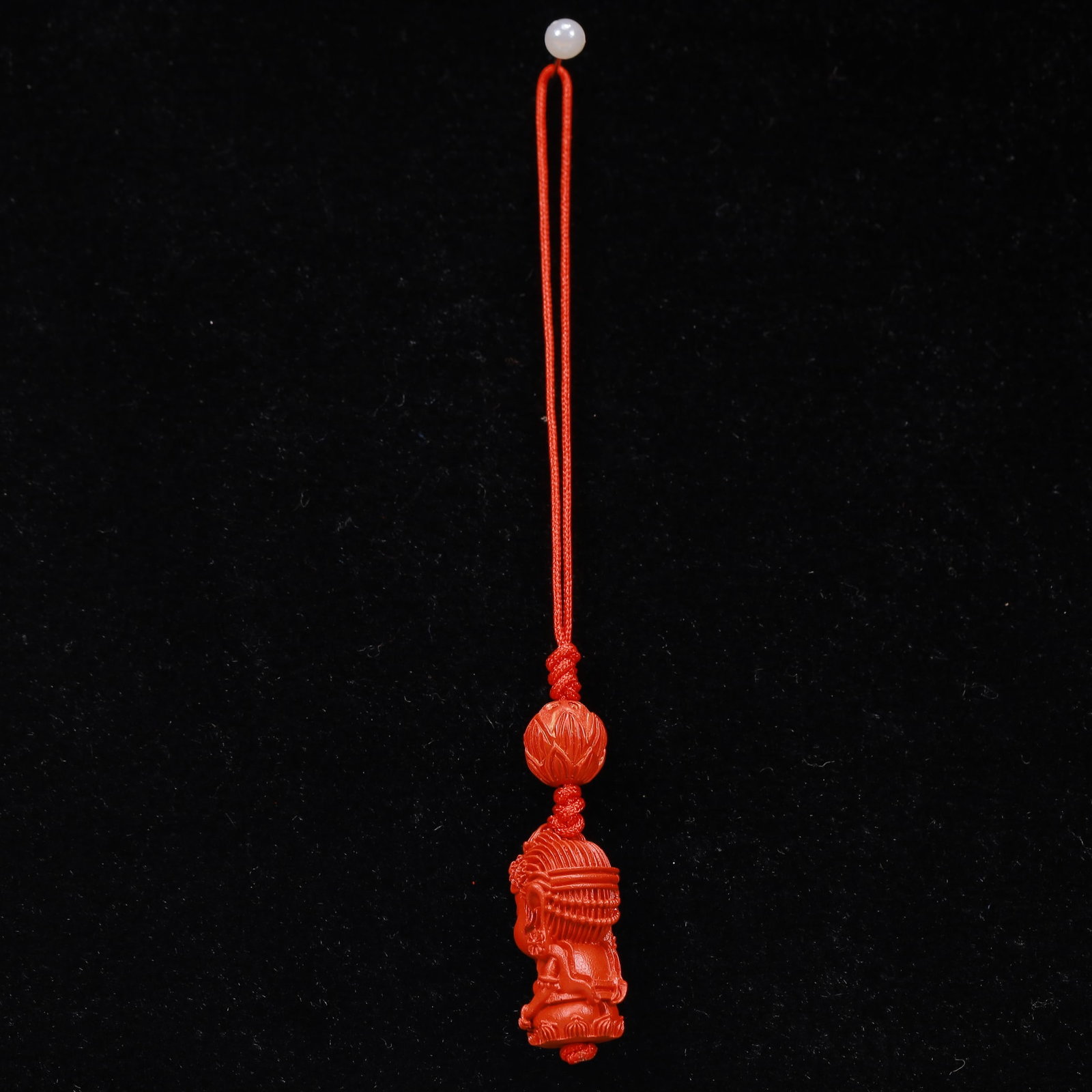 An Exquisite Cinnabar Figure Pattern Pendant - 4