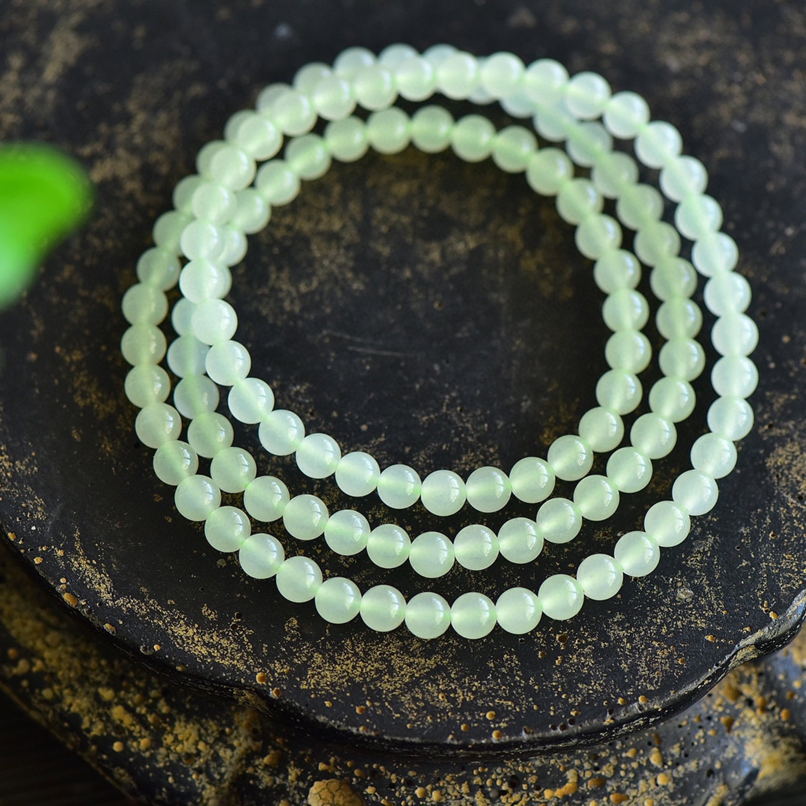 An Exquisite Greenish Jade Bracelets (1 of 5)