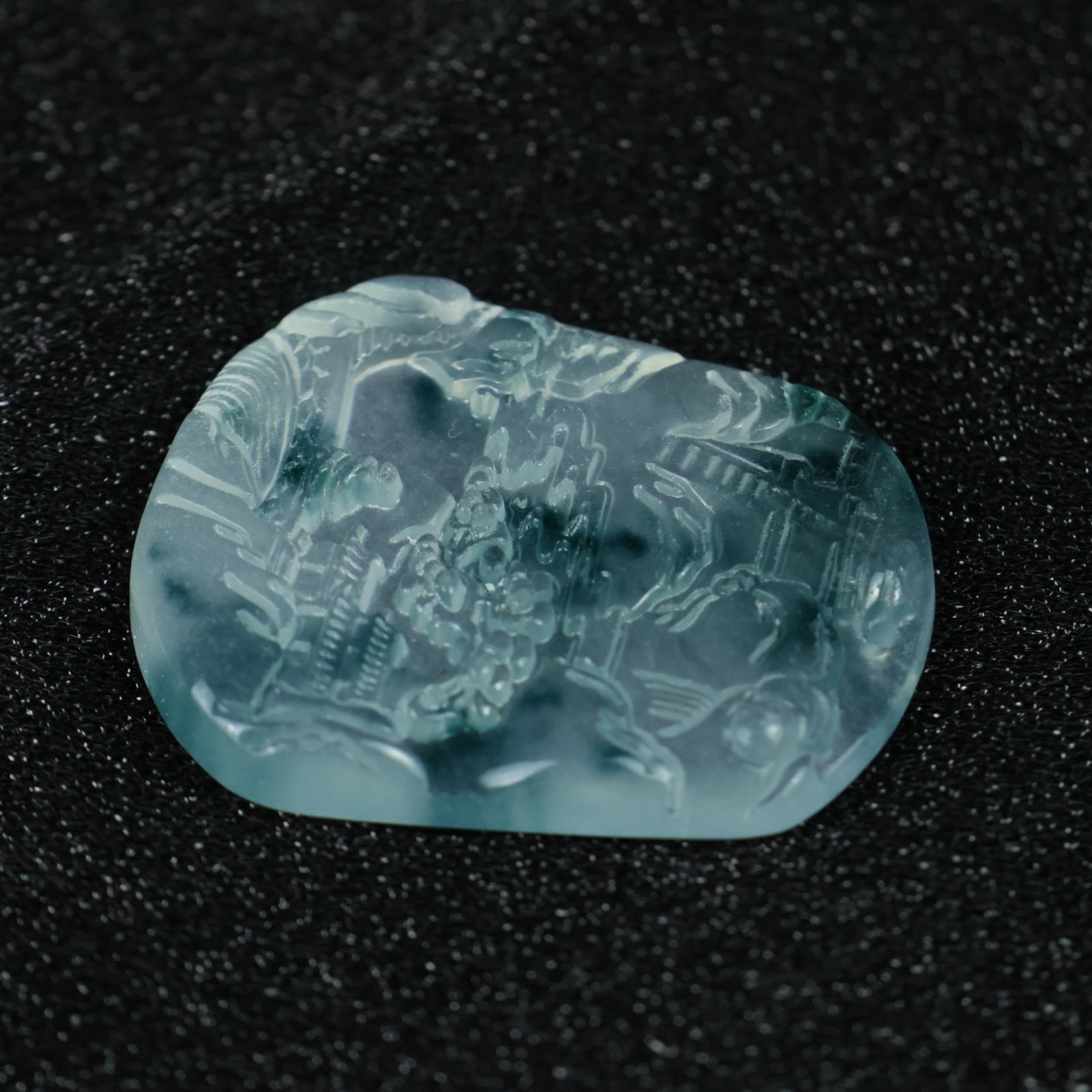 An Exquisite Jadeite Landscape Pattern Pendant - 6