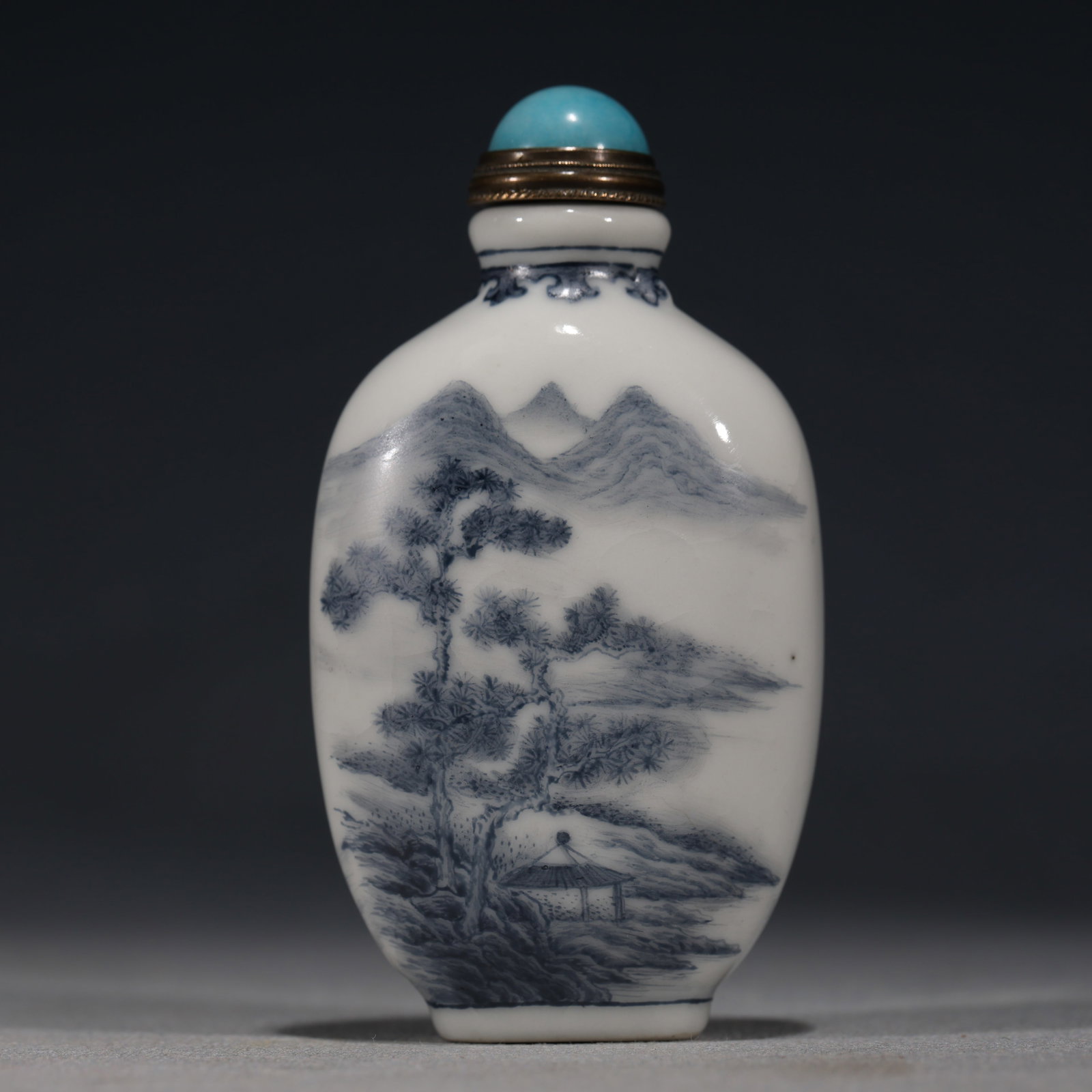 An Exquisite Blue And White Snuff Bottle With Landscape Pattern (1 of 5)