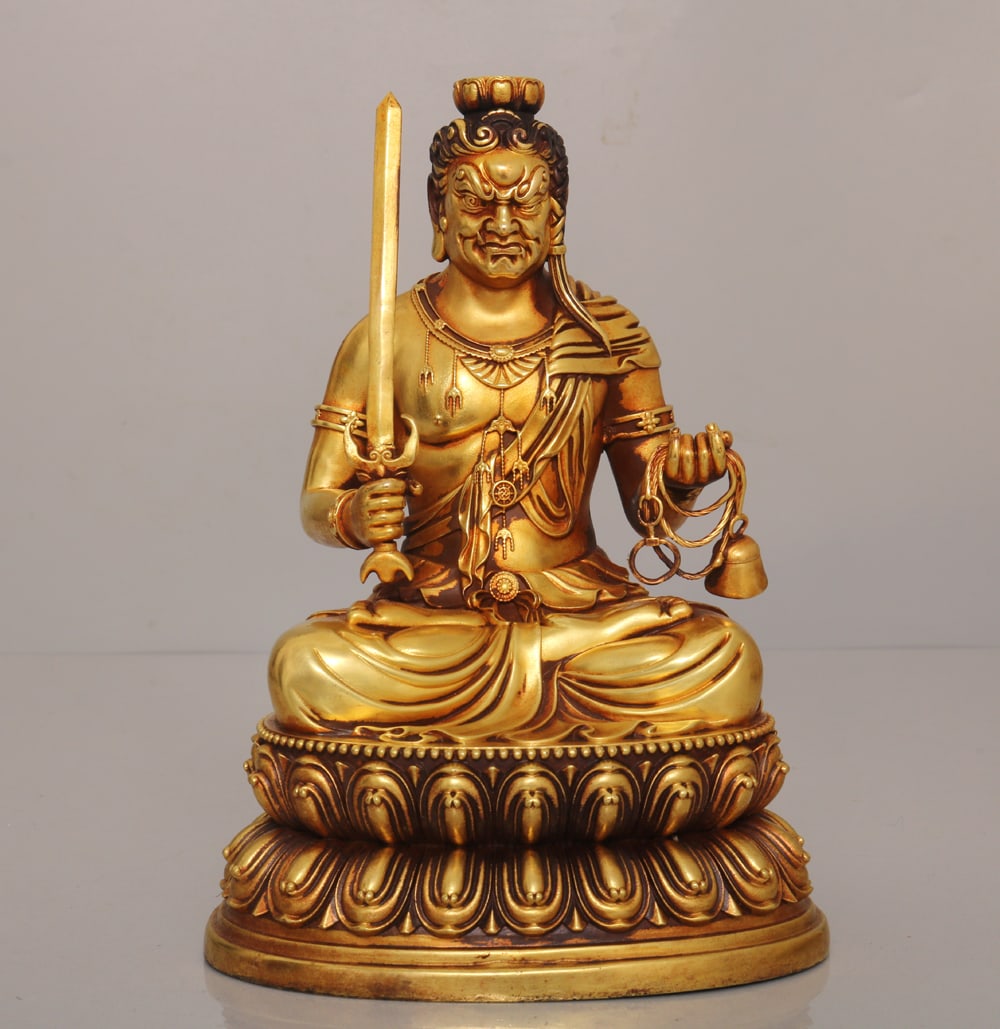 An Exquisite Gilt Bronze Statue of Acala: An Exquisite Gilt Bronze Statue of Acala,Ming Dynasty,China,with Yongle Six-character