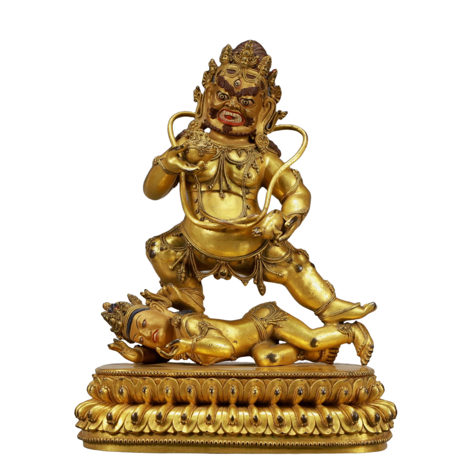 A Solemn Gilt Bronze Statue of Mammon: A Solemn Gilt Bronze Statue of Mammon,Ming Dynasty, China,Yongle Six-character