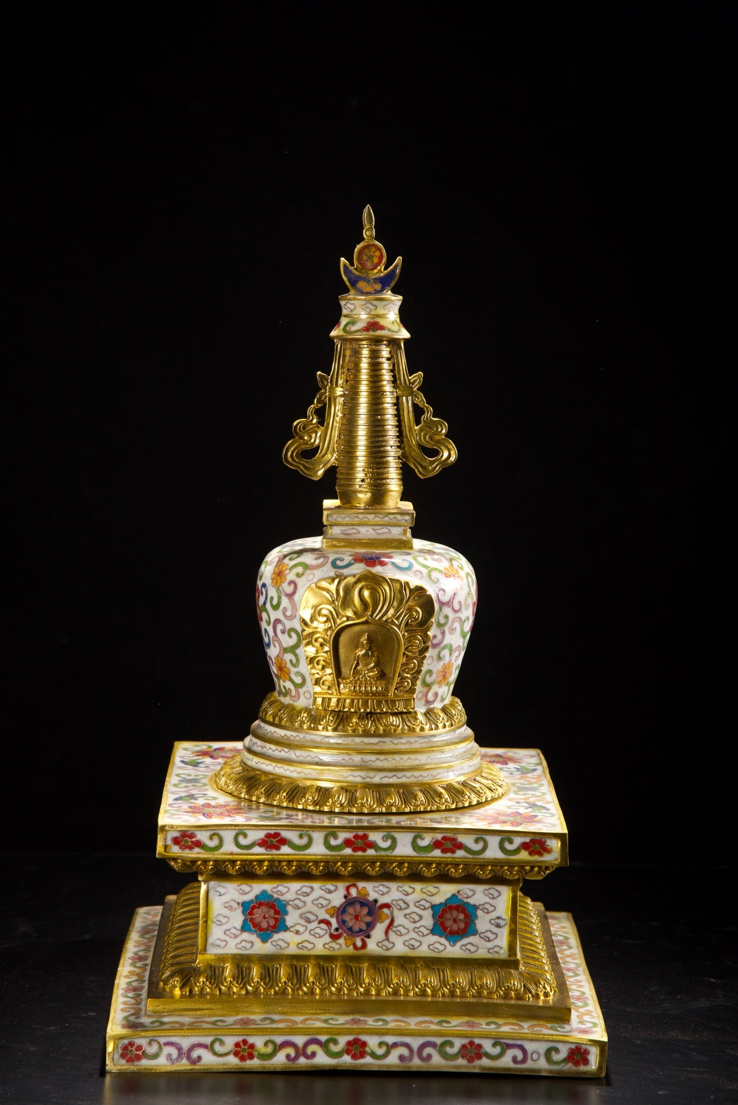 An Exquisite Cloisonne Lotus Pattern Pagoda (1 of 10)