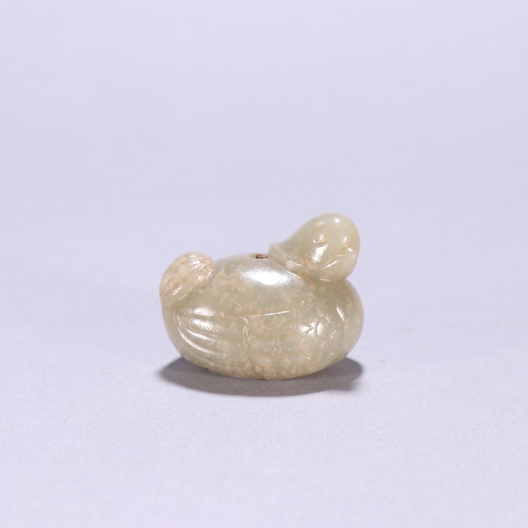 An Exquisite White Jade Quail Pendant (1 of 9)