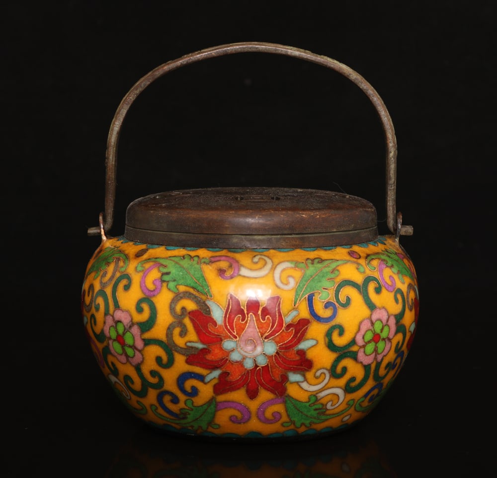 An Exquisite Cloisonne Lotus Pattern Censer: An Exquisite Cloisonne Lotus Pattern Censer,Ming Dynasty,China,with Xuande Six-character