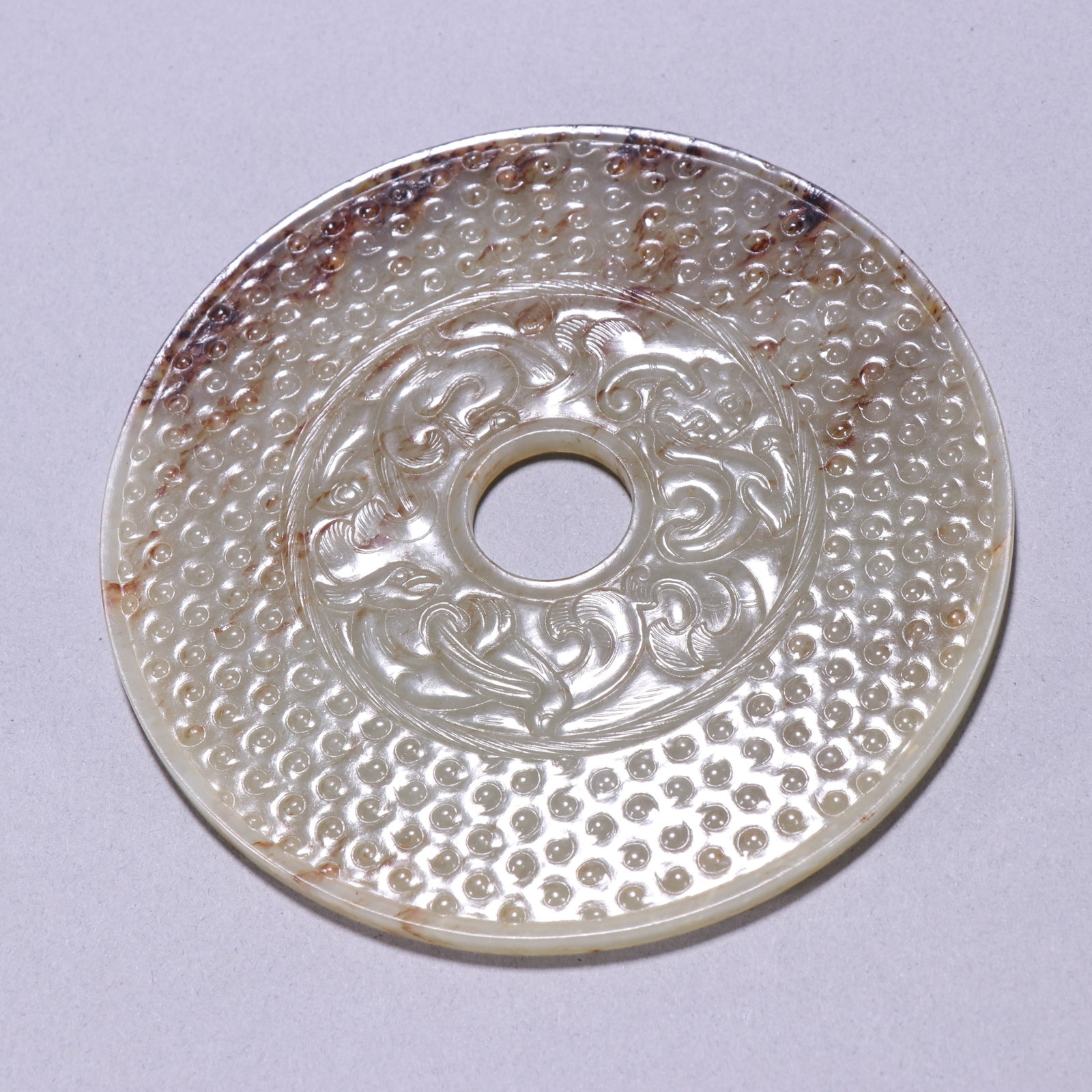 An Exquisite White Jade Dragon Pattern Grain Pattern Pendant - 3