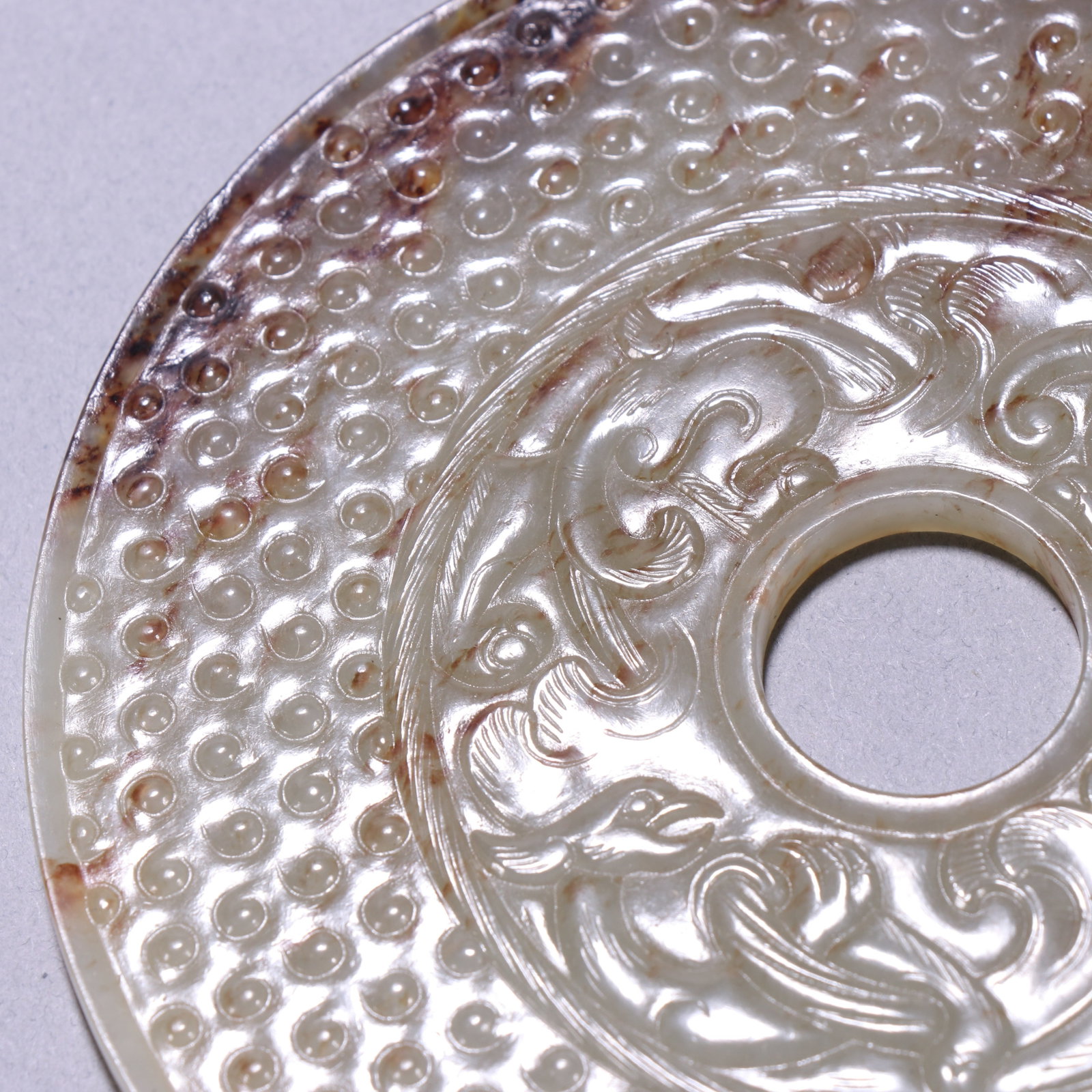 An Exquisite White Jade Dragon Pattern Grain Pattern Pendant - 4