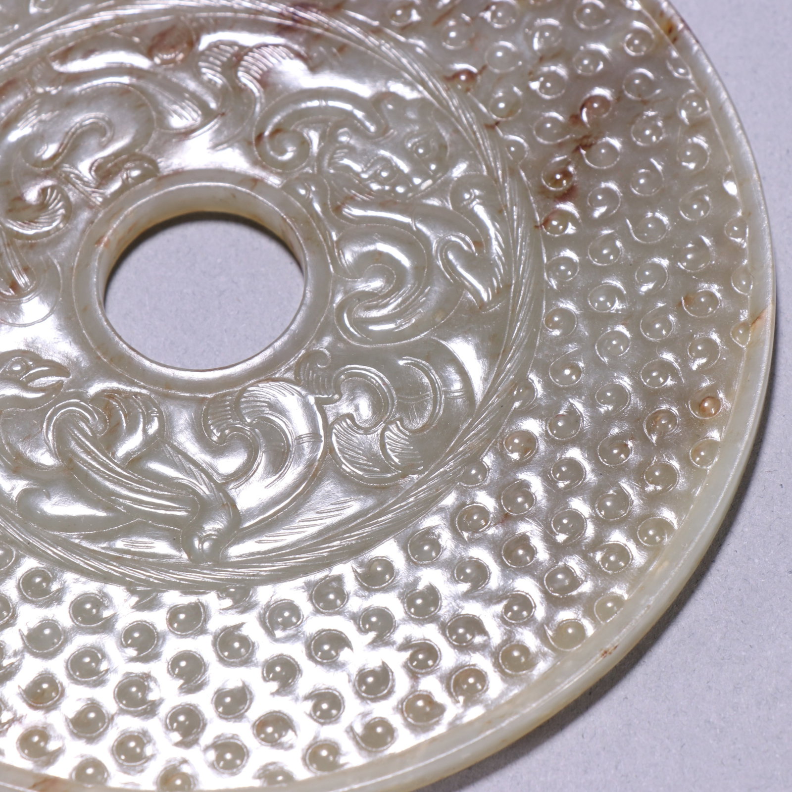 An Exquisite White Jade Dragon Pattern Grain Pattern Pendant - 5