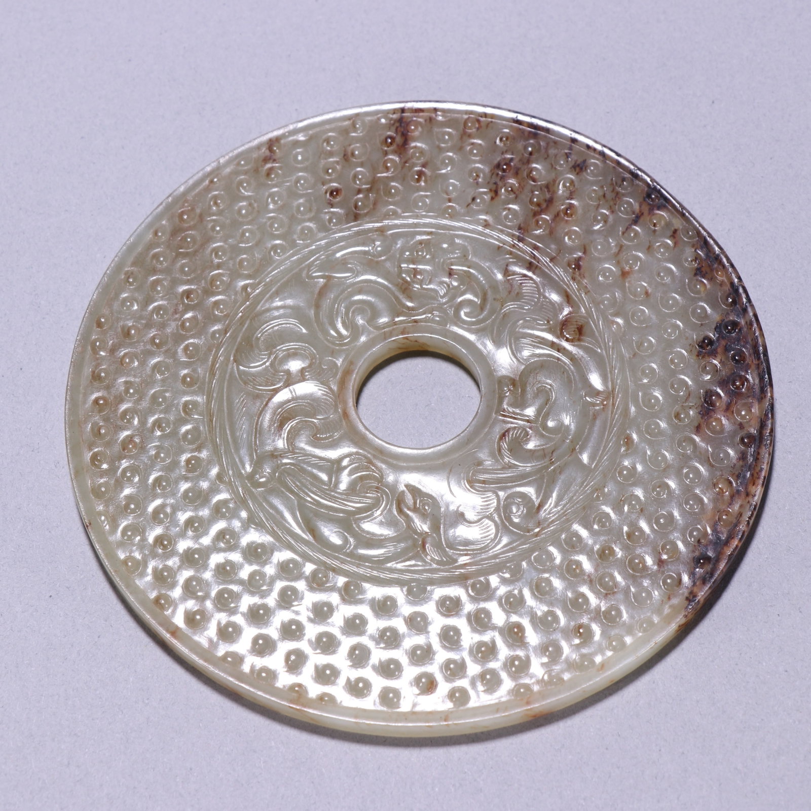 An Exquisite White Jade Dragon Pattern Grain Pattern Pendant - 6