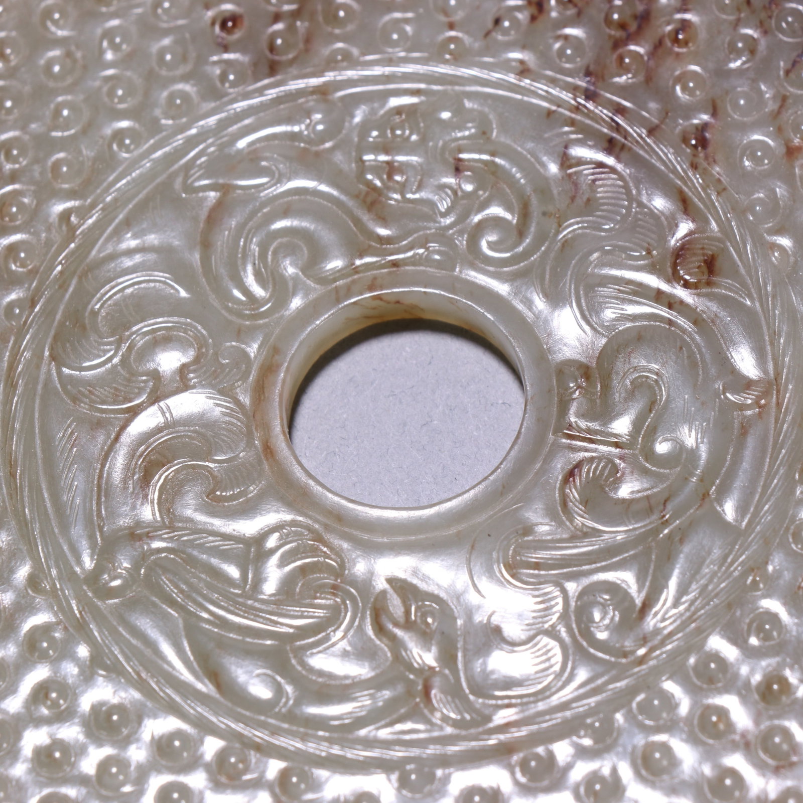 An Exquisite White Jade Dragon Pattern Grain Pattern Pendant - 7