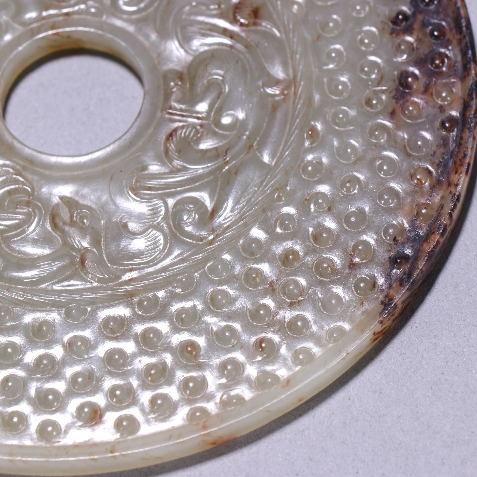An Exquisite White Jade Dragon Pattern Grain Pattern Pendant - 8