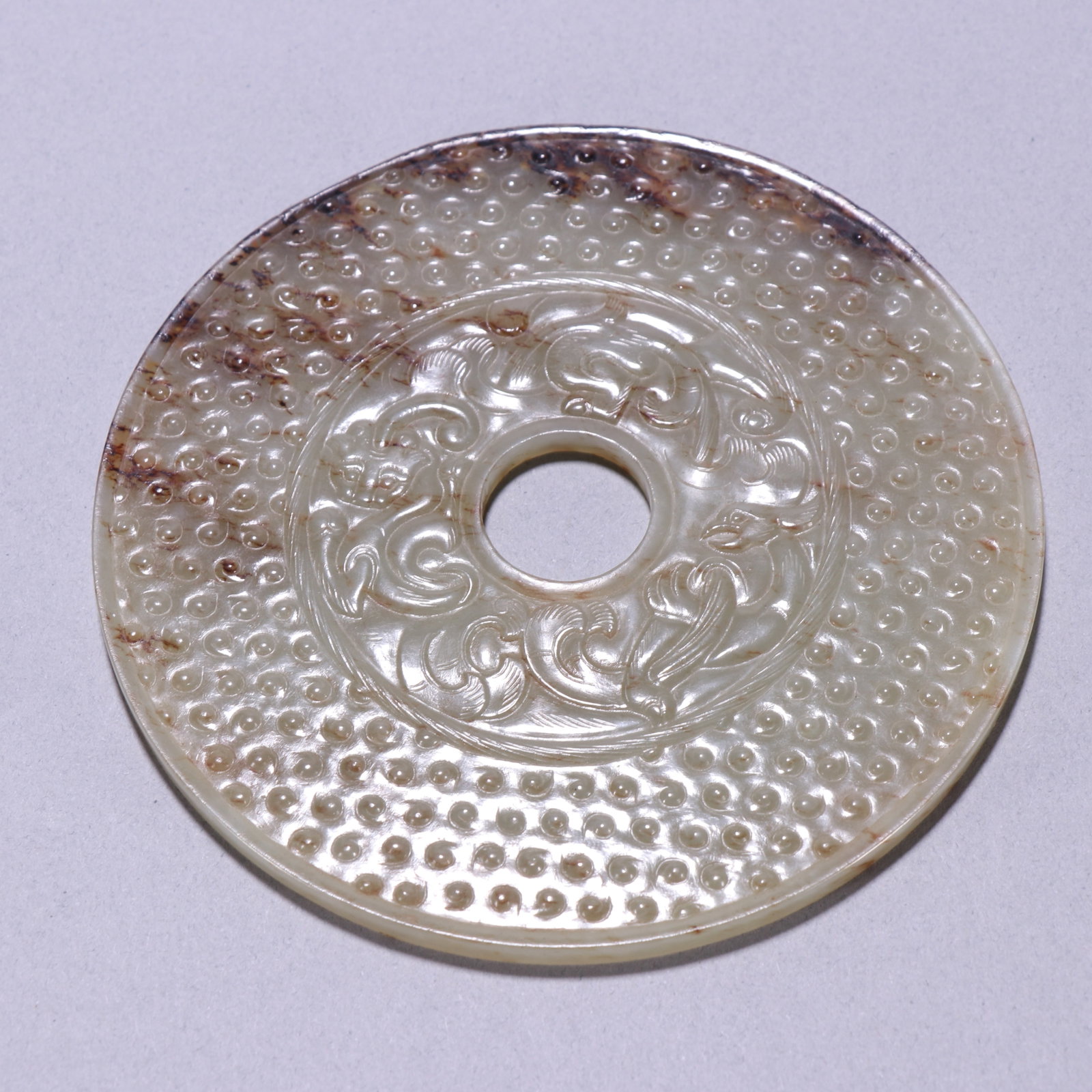 An Exquisite White Jade Dragon Pattern Grain Pattern Pendant - 9