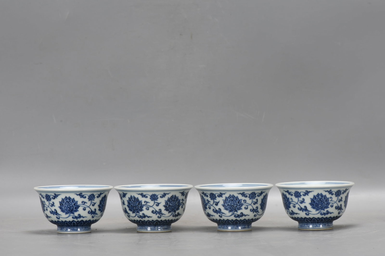 An Exquisite A Set of Blue and White Lotus Pattern Cup: An Exquisite A Set of Blue and White Lotus Pattern Cup,Ming Dynasty, China , Xuande Four-character