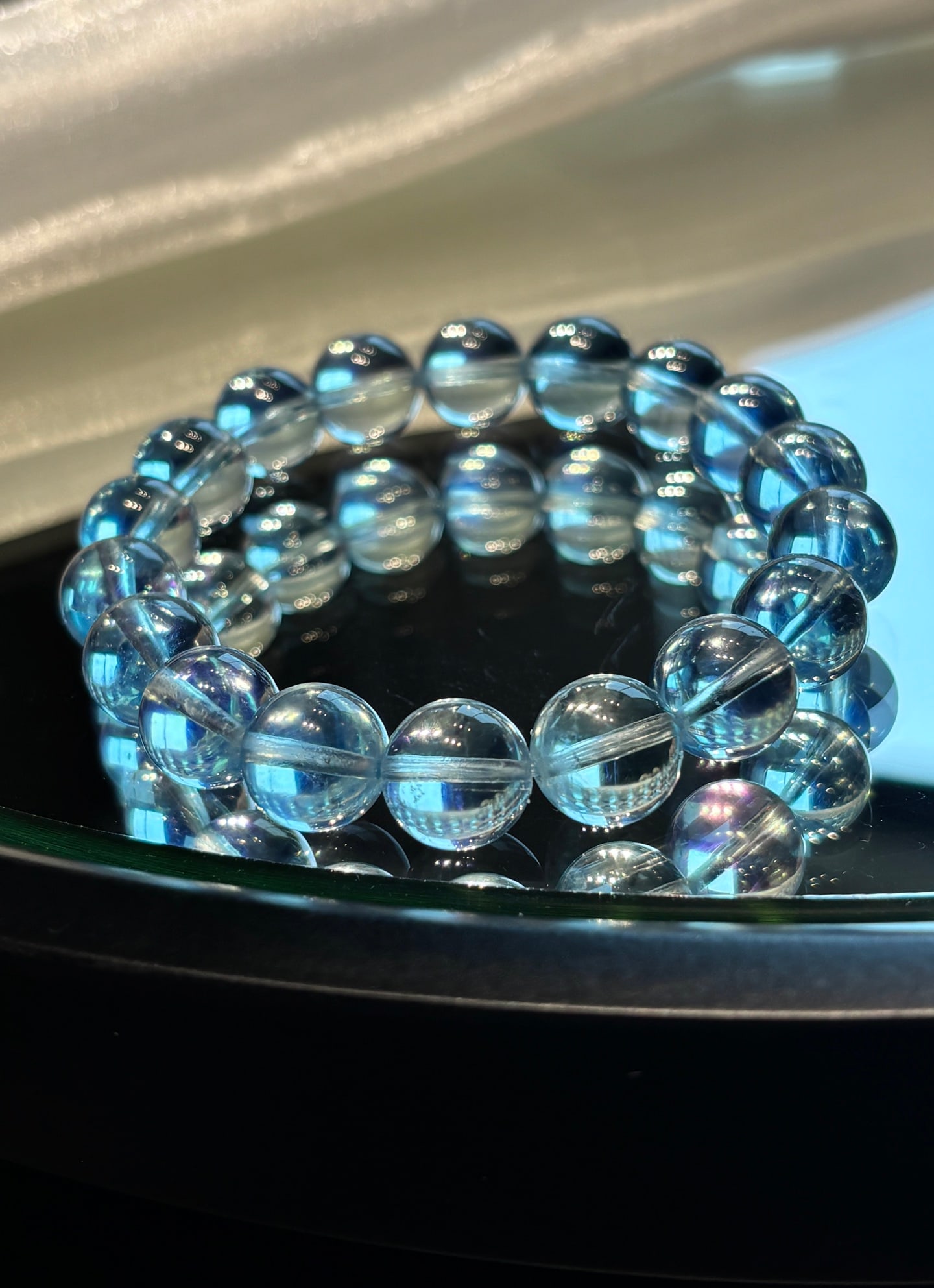 An Exquisite Aquamarine Bracelets: An Exquisite Aquamarine Bracelets,Size:11.5mm,Weight:37.4g 海蓝宝手串