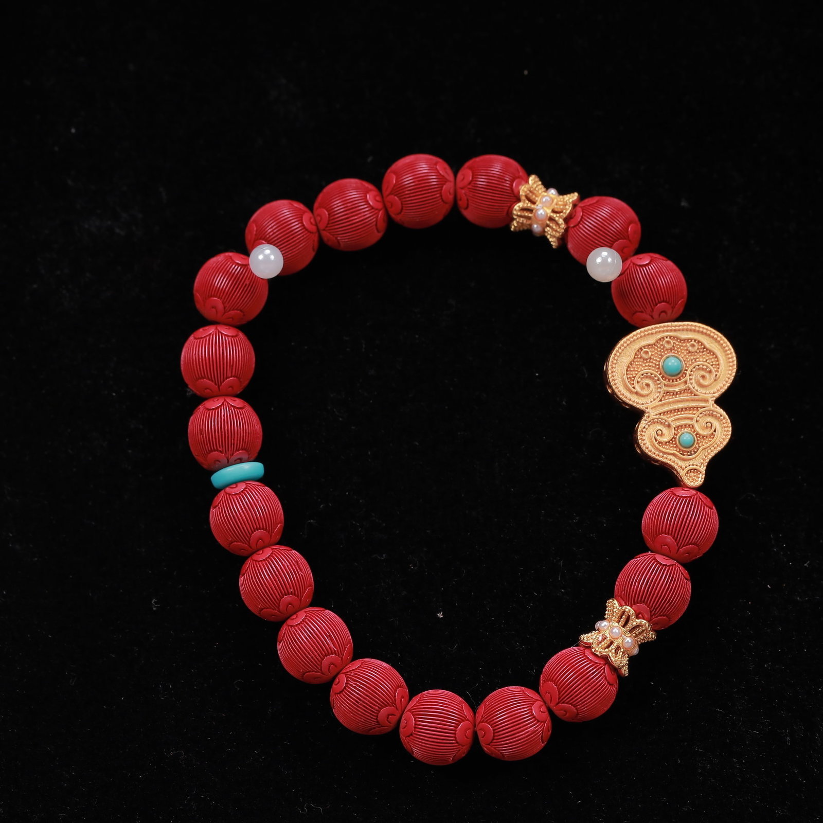 An Exquisite Cinnabar Bracelets - 3